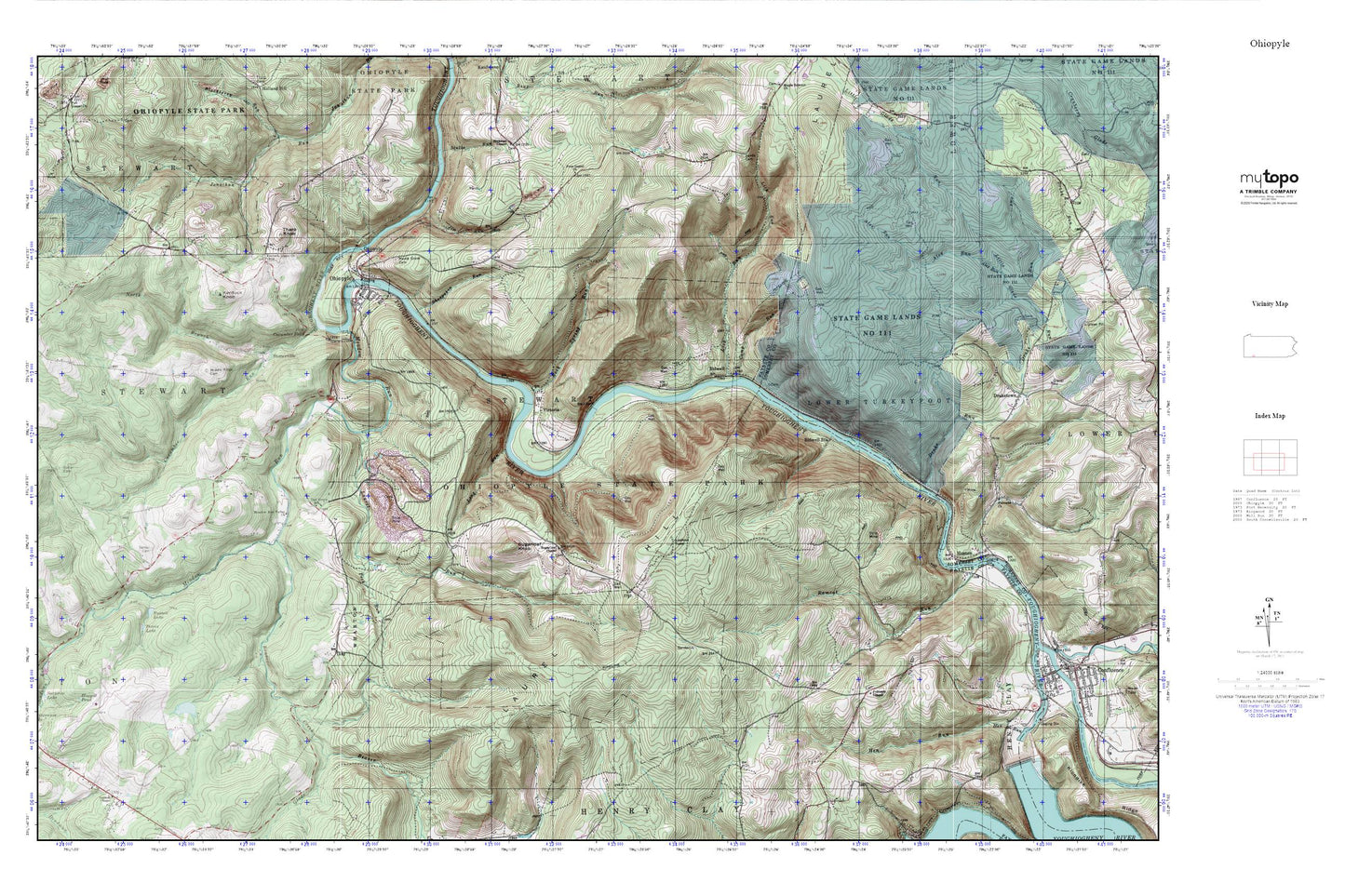 Yough Xtreme MyTopo Explorer Series Map Image