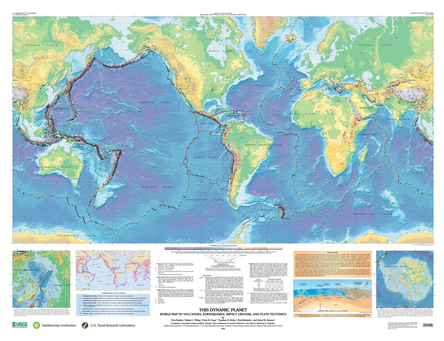 Volcano and Earthquake Map of the World