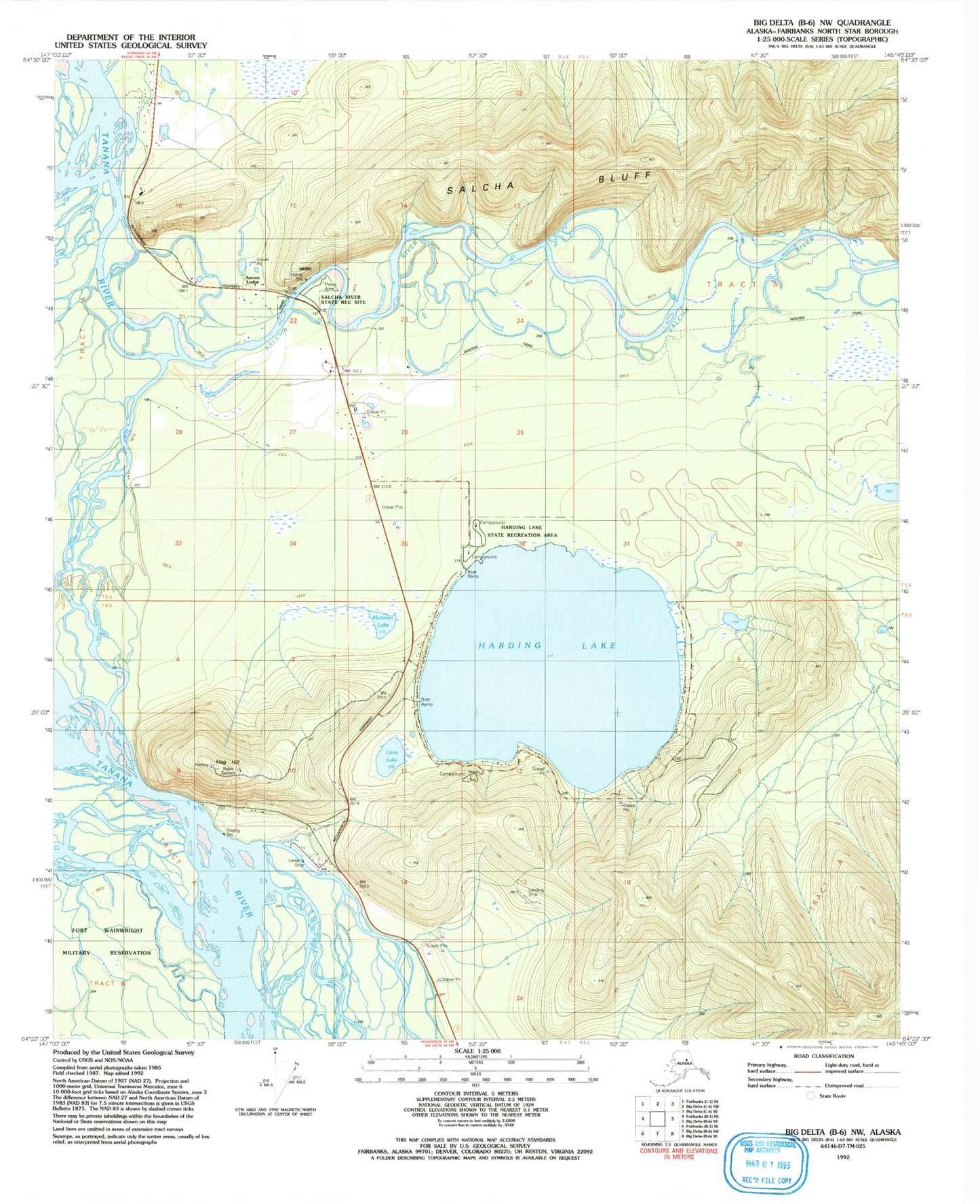 Classic USGS Big Delta B-6 NW Alaska 7.5'x7.5' Topo Map Image