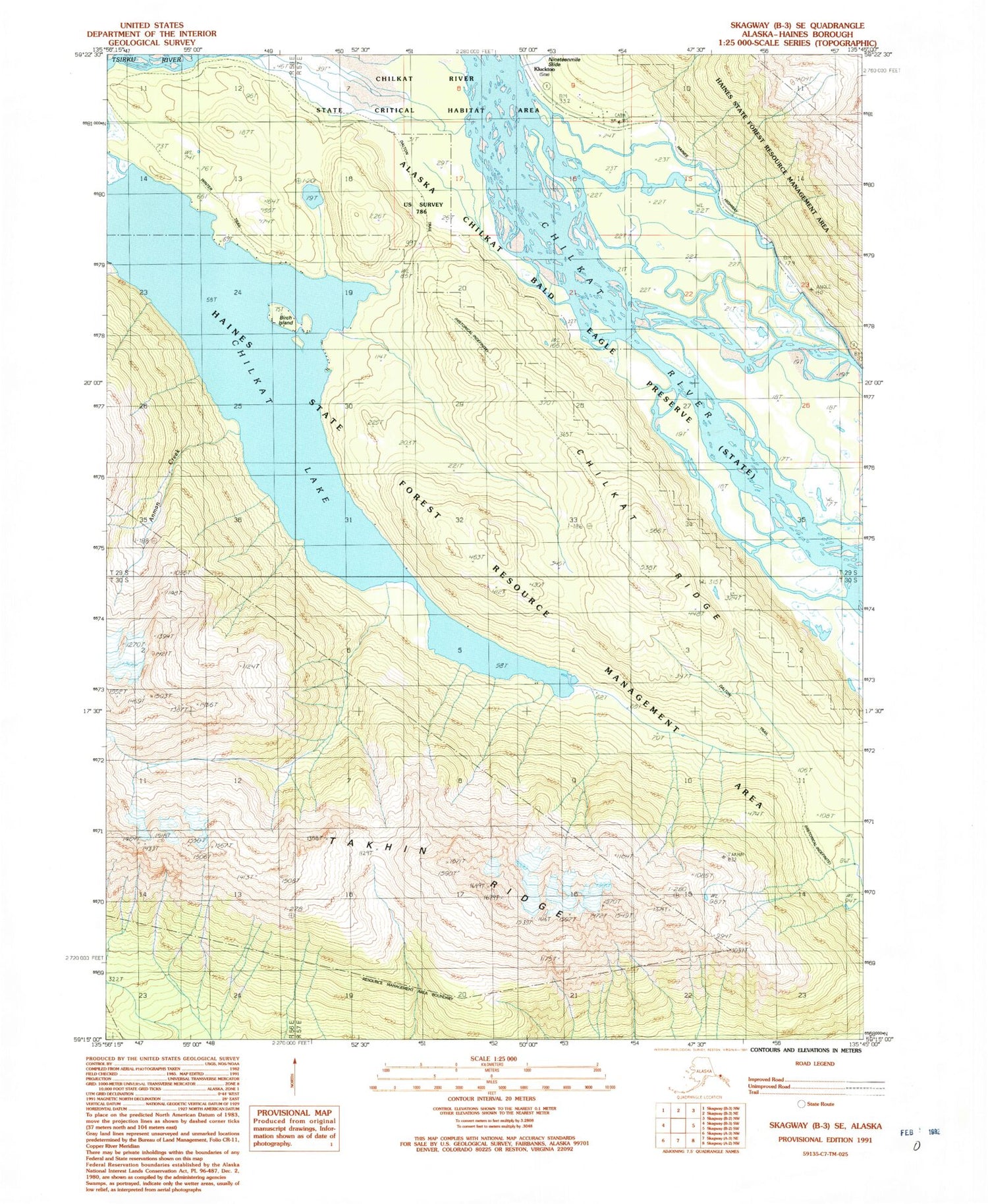 Classic USGS Skagway B-3 SE Alaska 7.5'x7.5' Topo Map Image