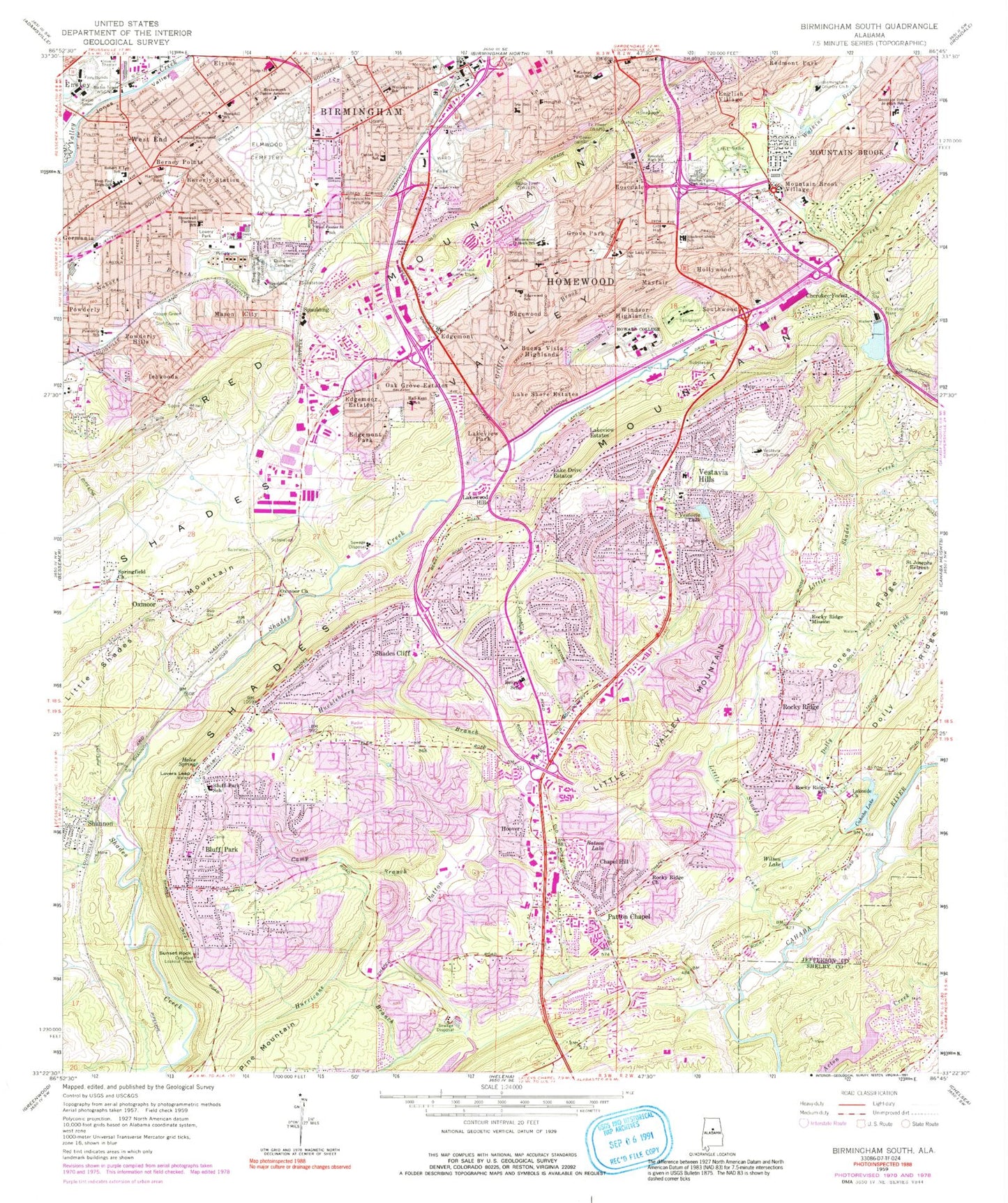 Classic USGS Brewton South Alabama 7.5'x7.5' Topo Map Image
