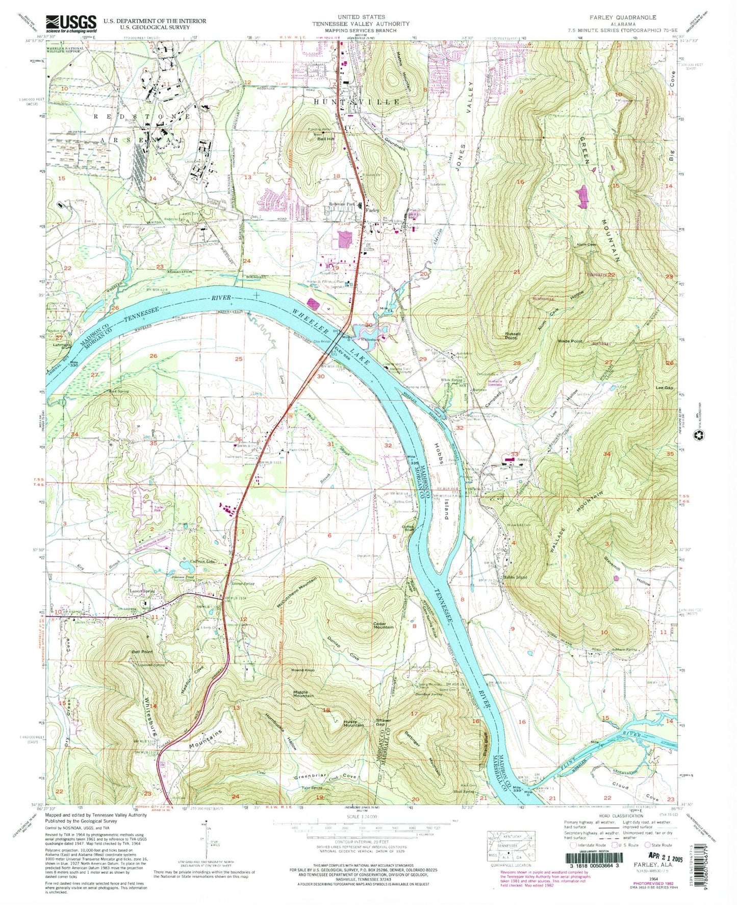 Classic USGS Farley Alabama 7.5'x7.5' Topo Map Image