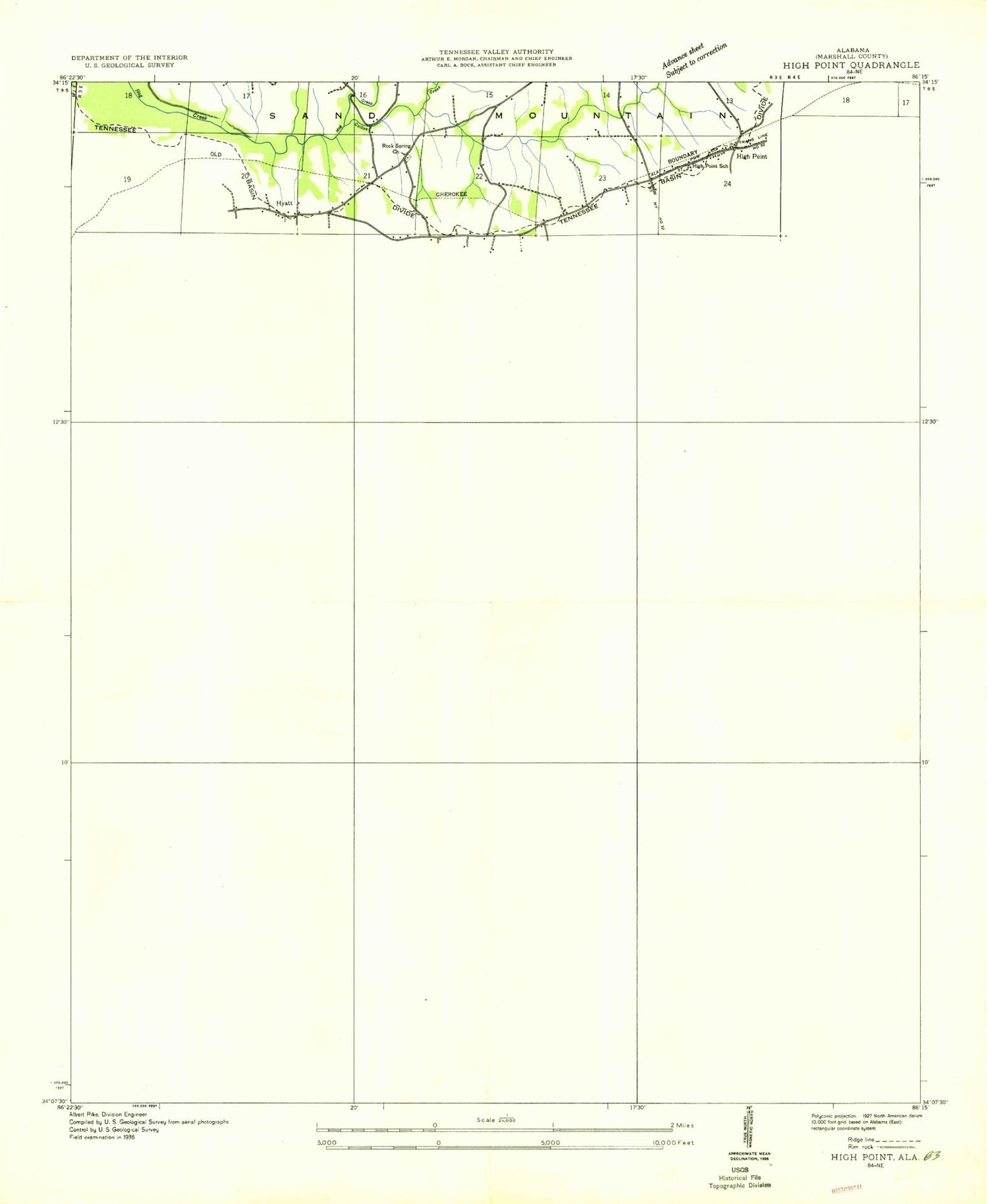 Classic USGS Douglas Alabama 7.5'x7.5' Topo Map Image