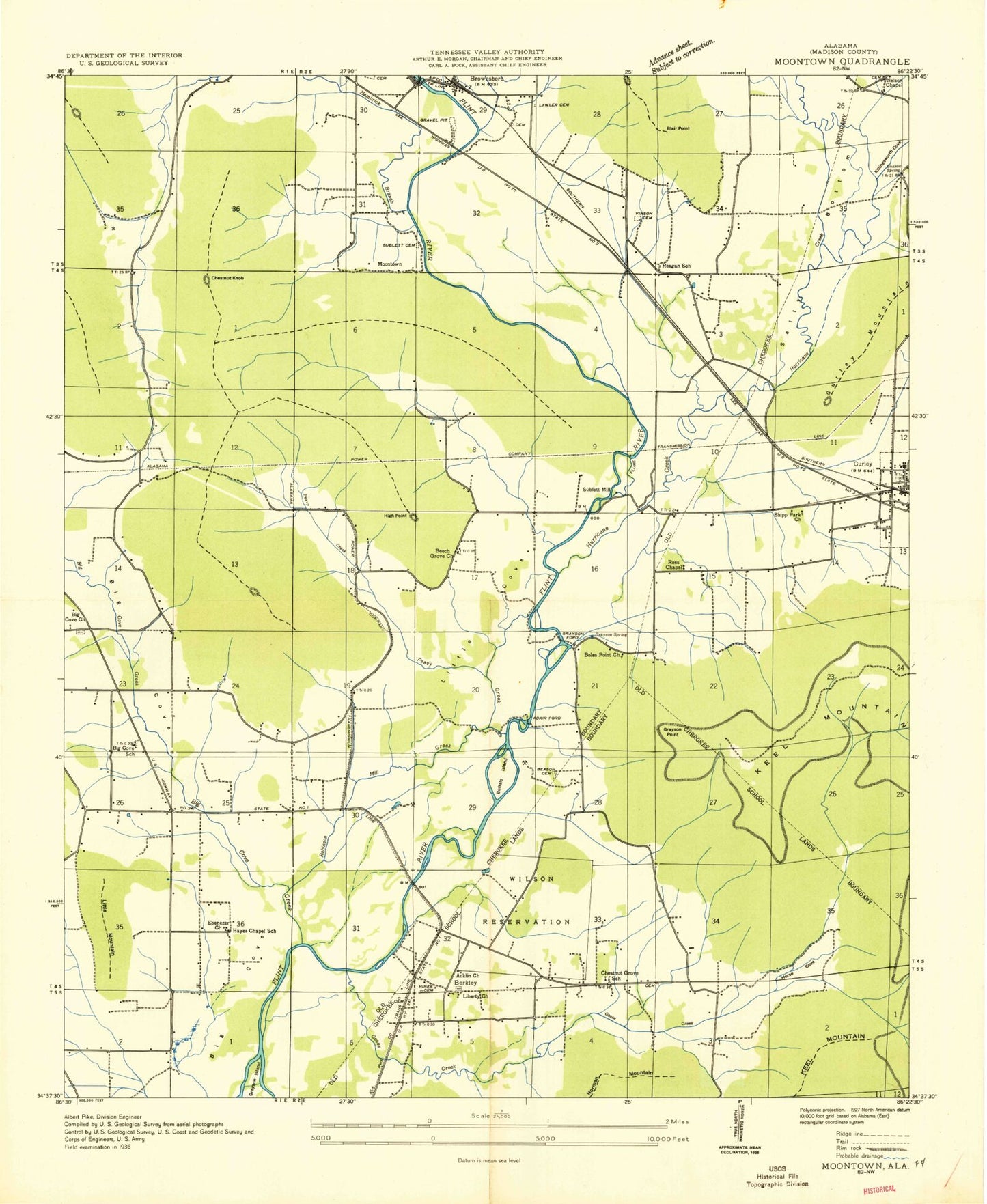 Classic USGS Moontown Alabama 7.5'x7.5' Topo Map Image