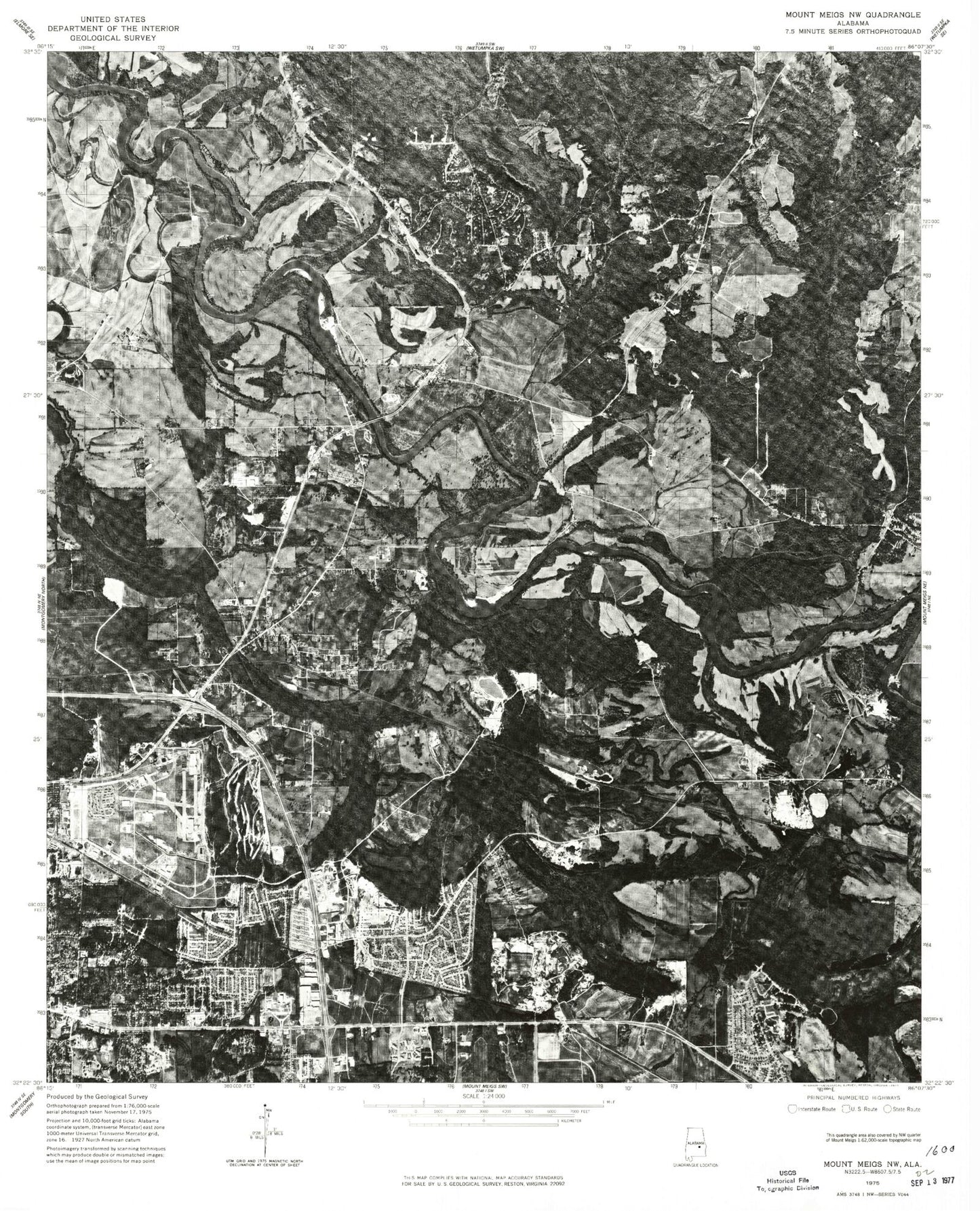 Classic USGS Willow Springs Alabama 7.5'x7.5' Topo Map Image