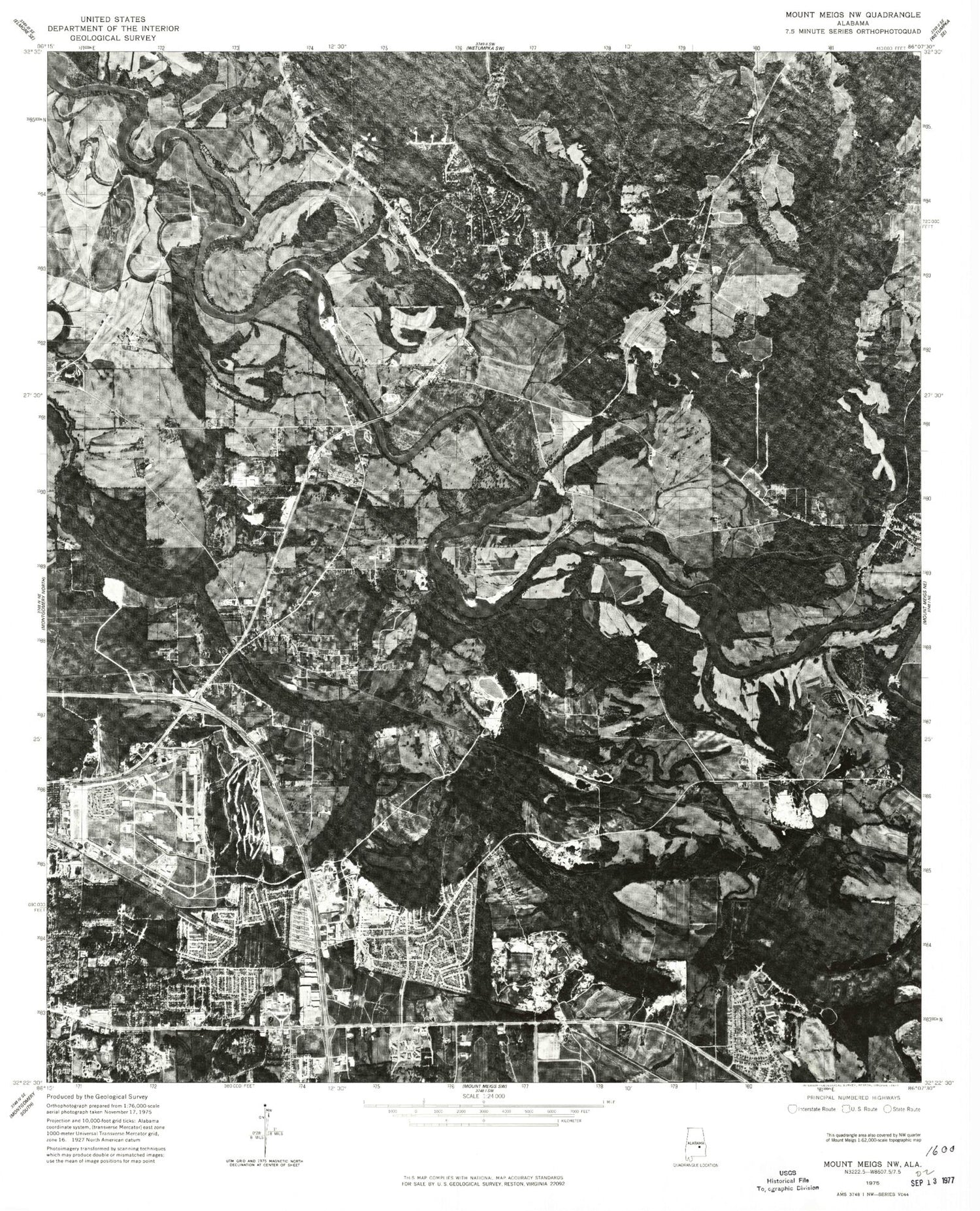 Classic USGS Willow Springs Alabama 7.5'x7.5' Topo Map Image