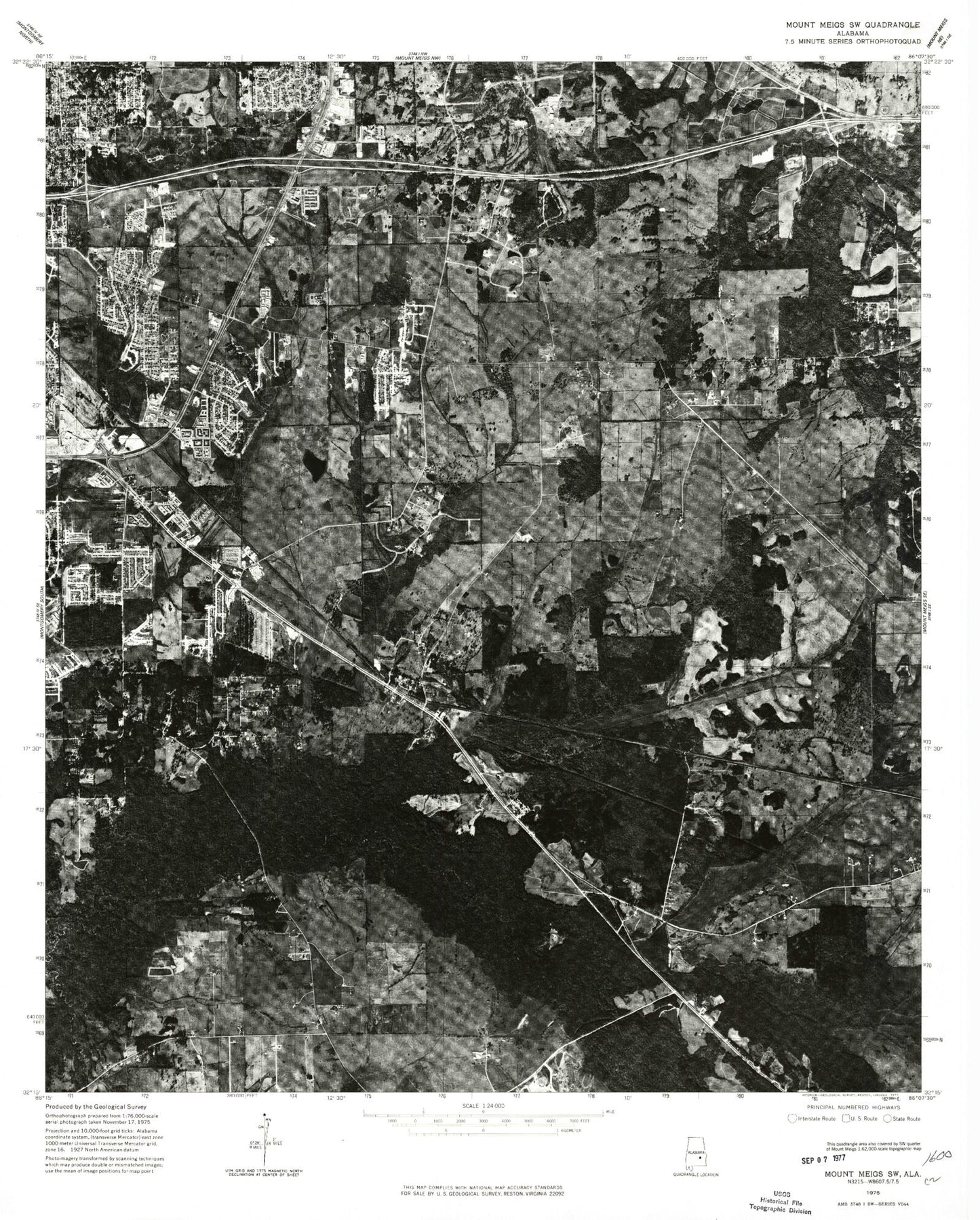 Classic USGS Barachias Alabama 7.5'x7.5' Topo Map Image