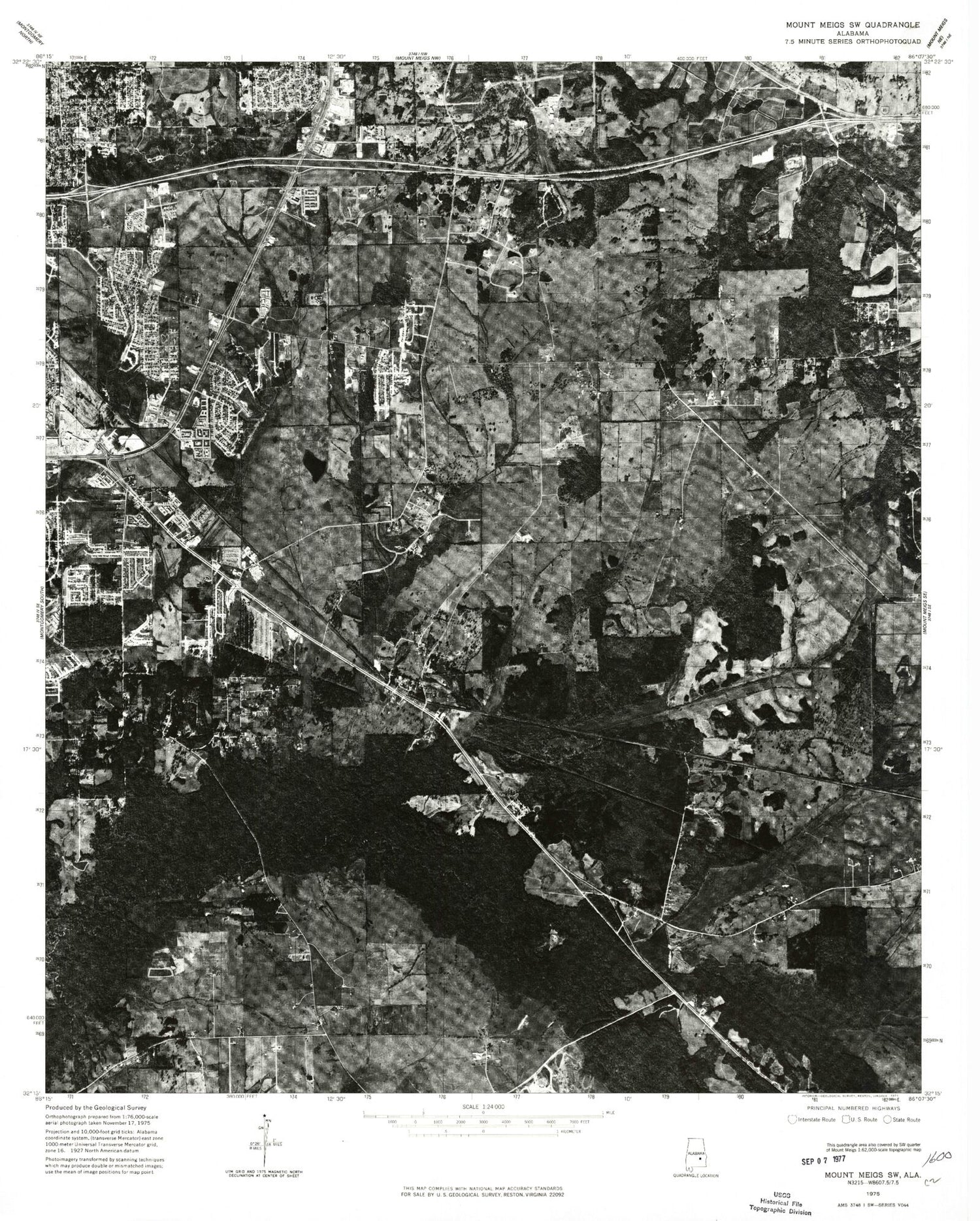Classic USGS Barachias Alabama 7.5'x7.5' Topo Map Image
