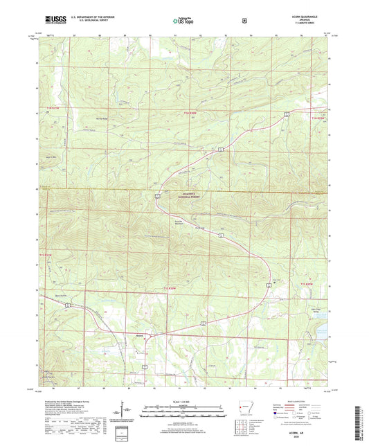 Acorn Arkansas US Topo Map Image