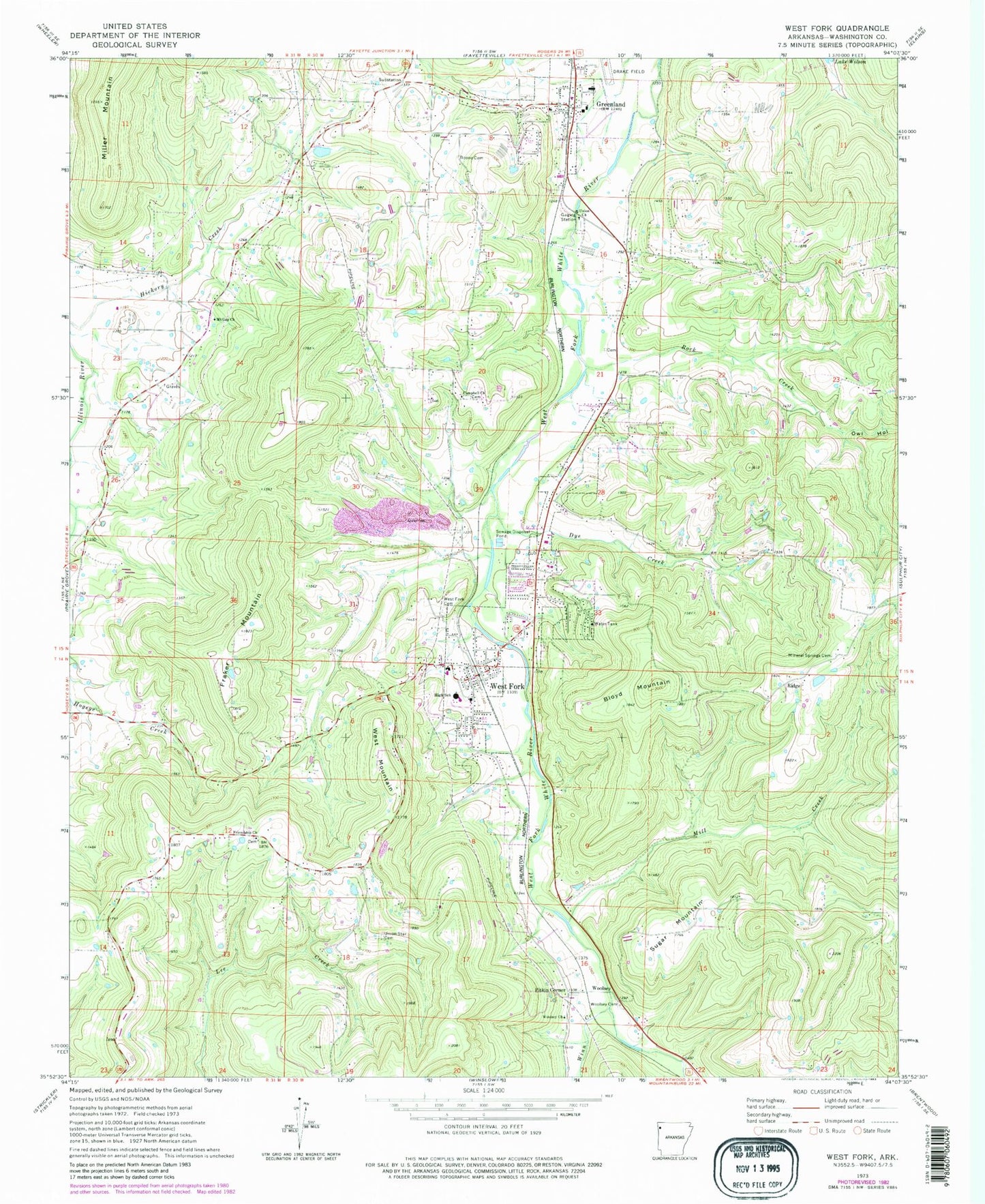 Classic USGS West Fork Arkansas 7.5'x7.5' Topo Map Image