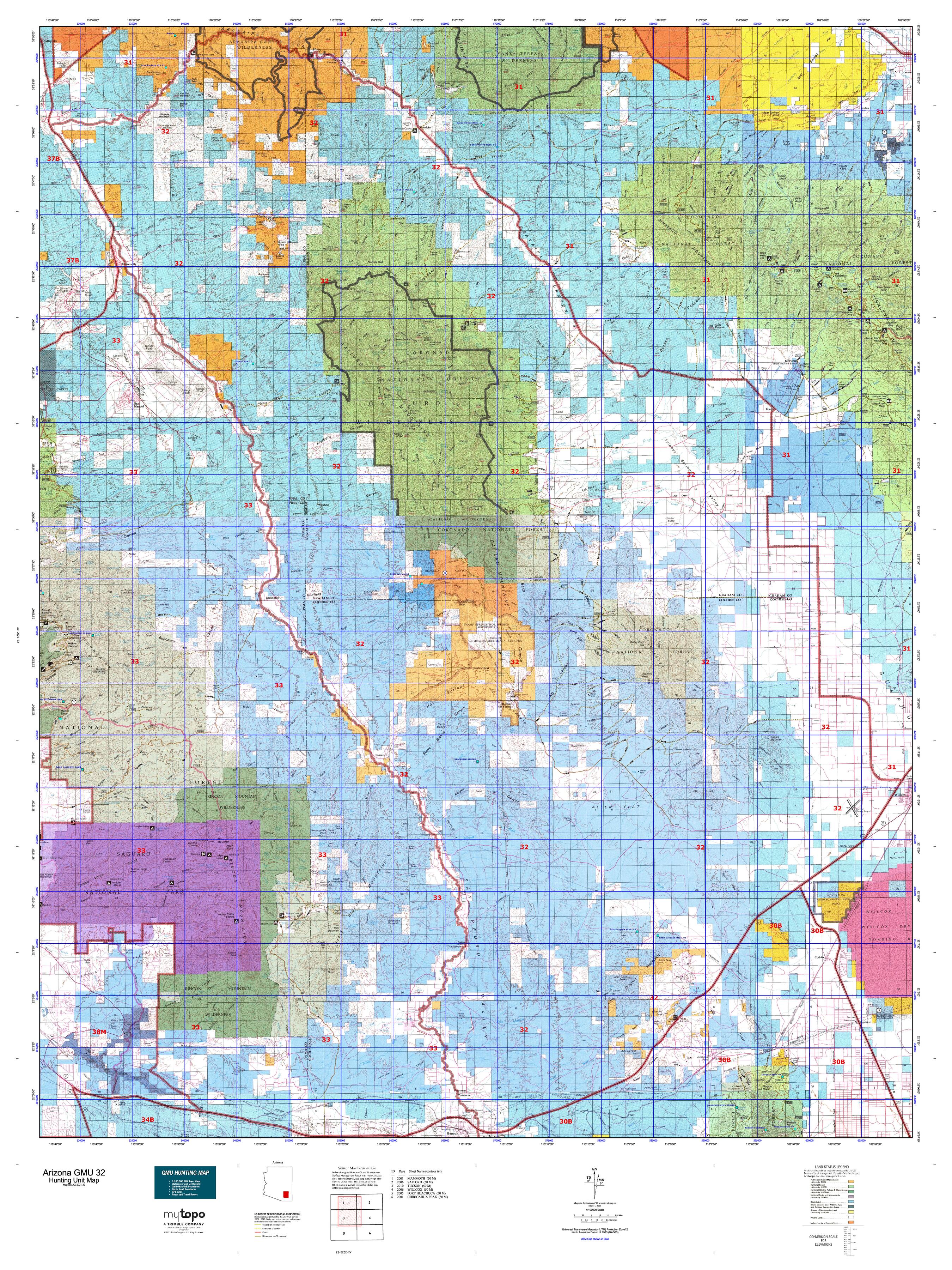Arizona Unit 36C – Game Planner Maps  Hunting Maps, Hunting GPS, Elk, Mule  Deer, Antelope Hunting