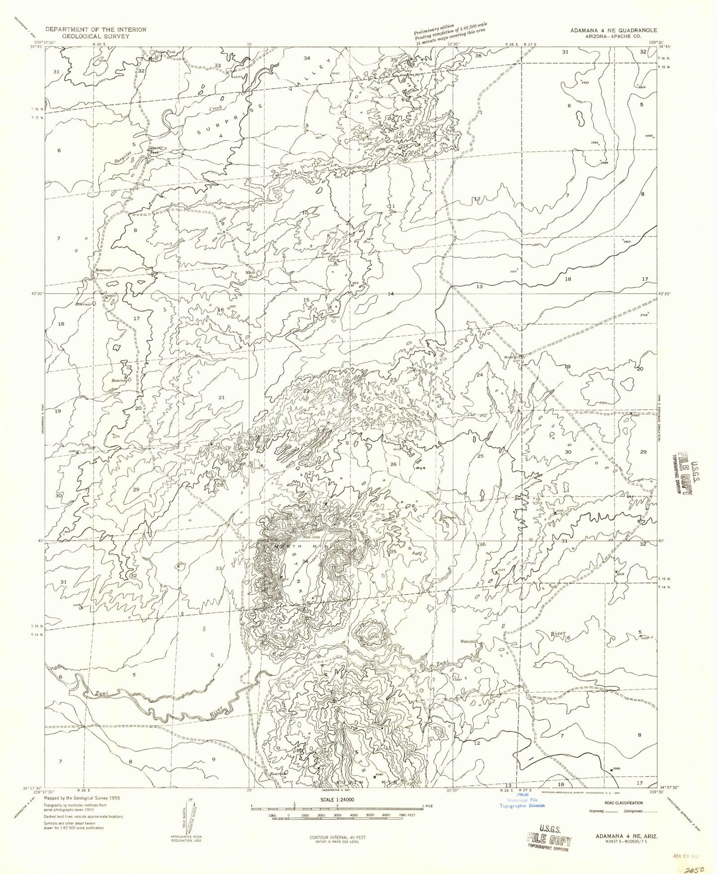 Classic USGS Stinking Springs Mountain Arizona 7.5'x7.5' Topo Map Image