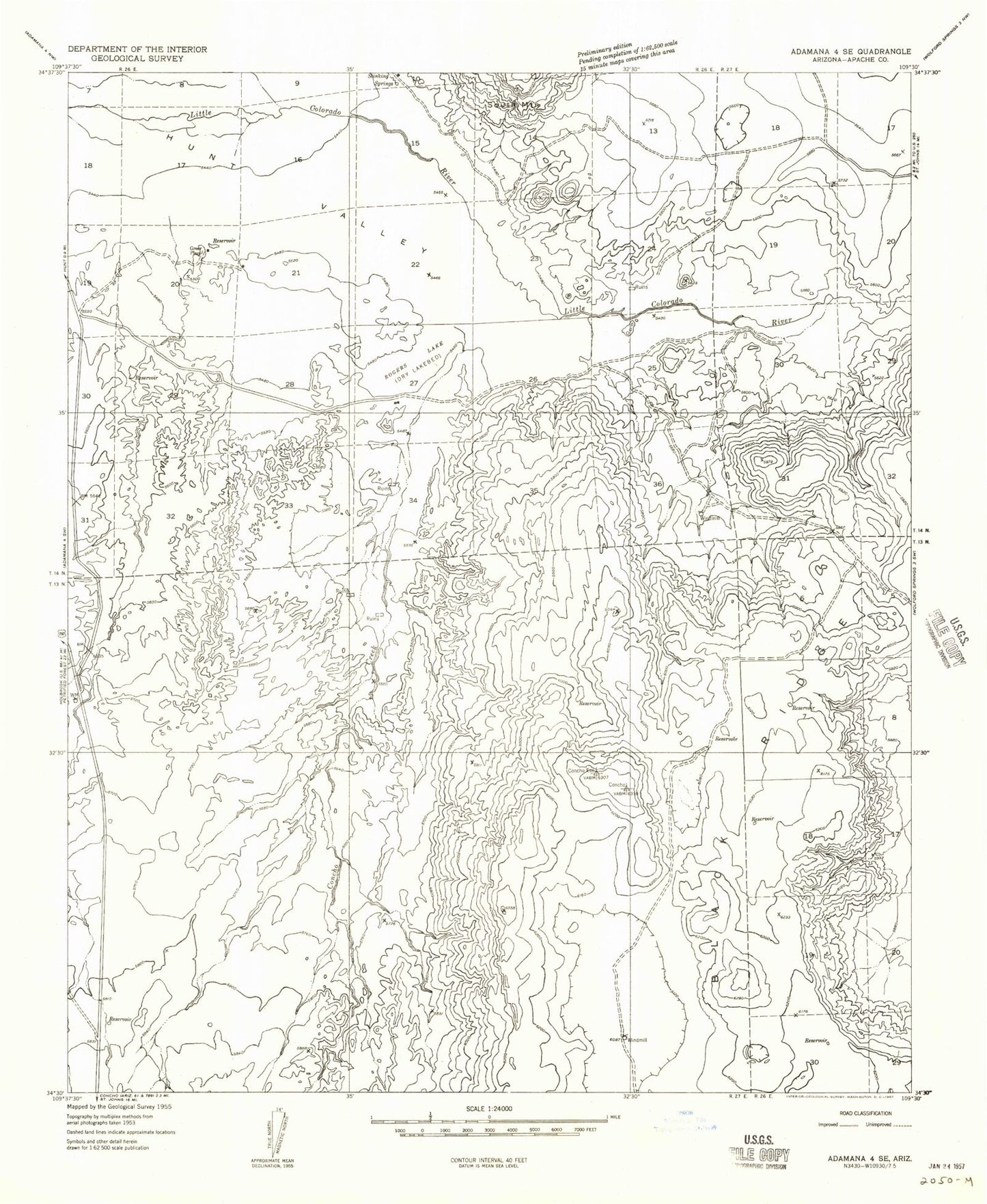 Classic USGS Stinking Springs Arizona 7.5'x7.5' Topo Map Image