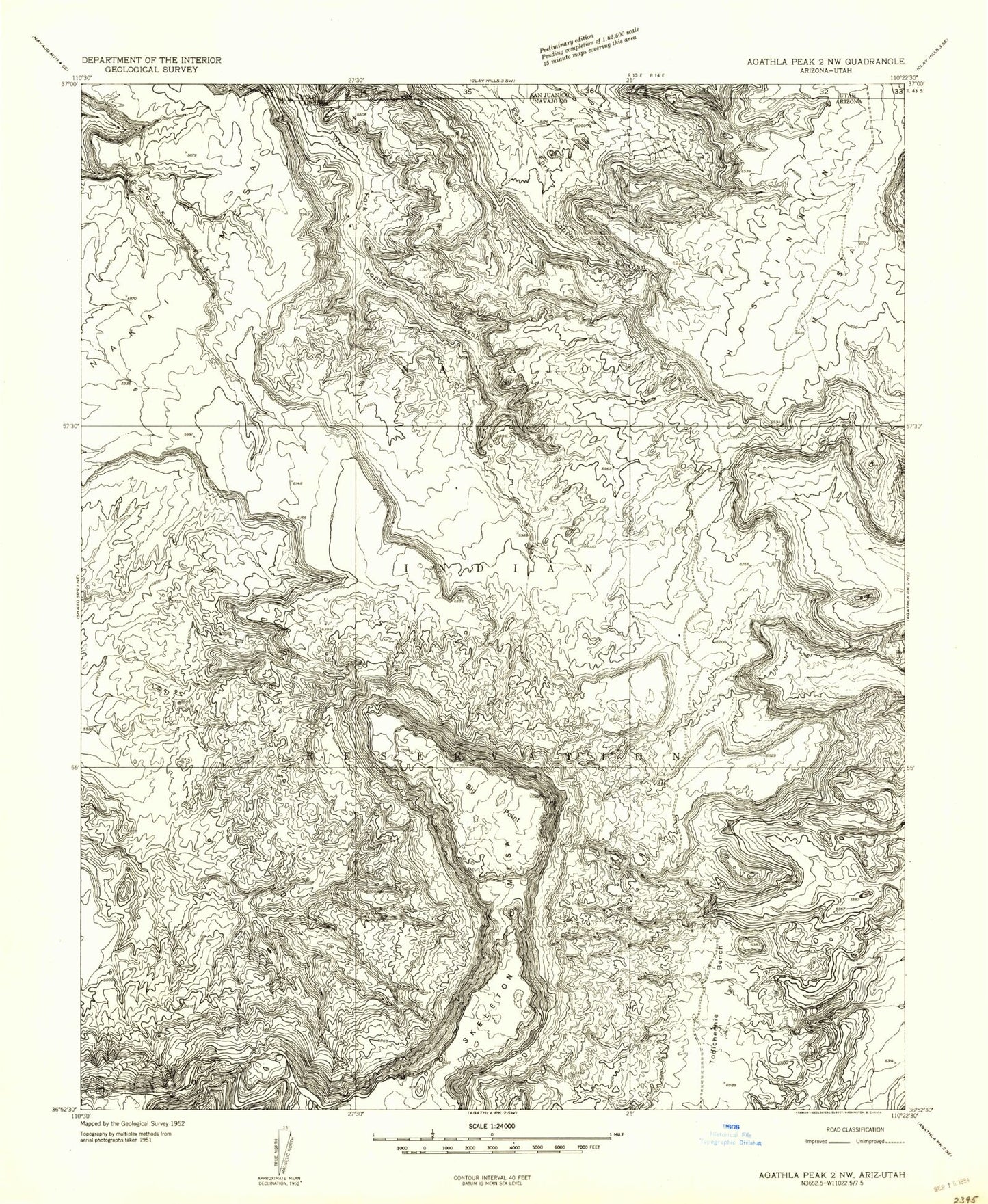 Classic USGS Big Point Arizona 7.5'x7.5' Topo Map Image