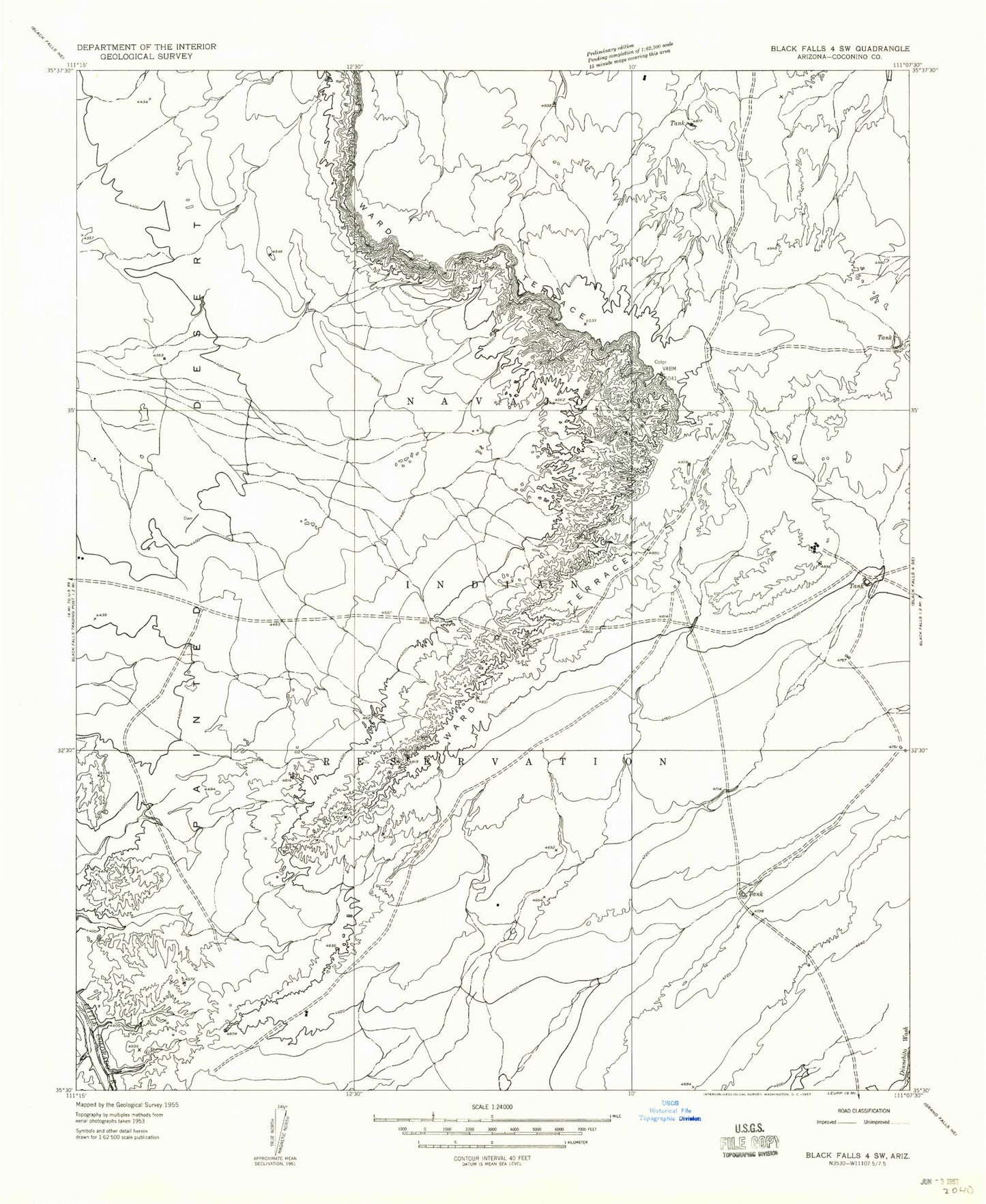 Classic USGS Standing Rocks Arizona 7.5'x7.5' Topo Map Image