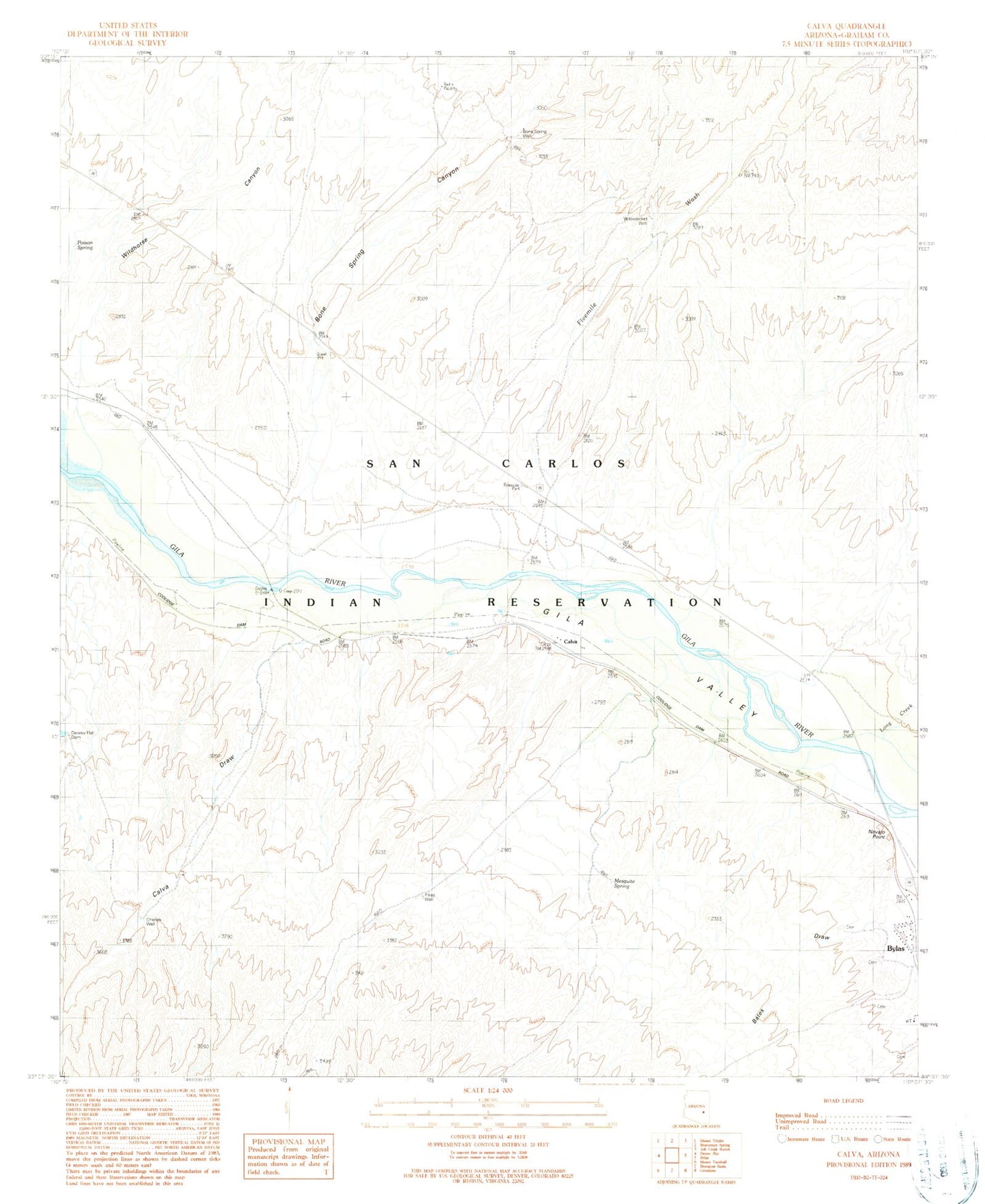 Classic USGS Calva Arizona 7.5'x7.5' Topo Map Image