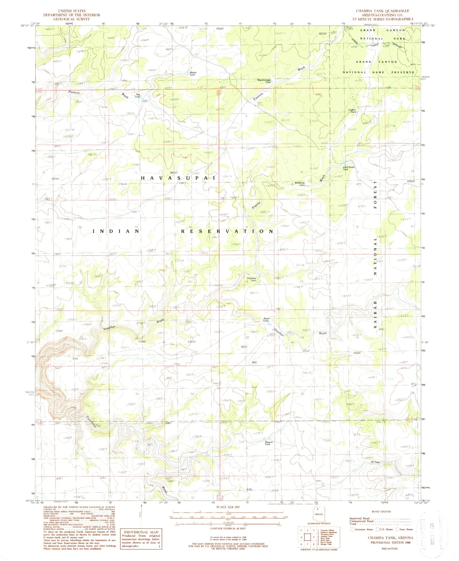 Classic USGS Chamisa Tank Arizona 7.5'x7.5' Topo Map MyTopo Map Store