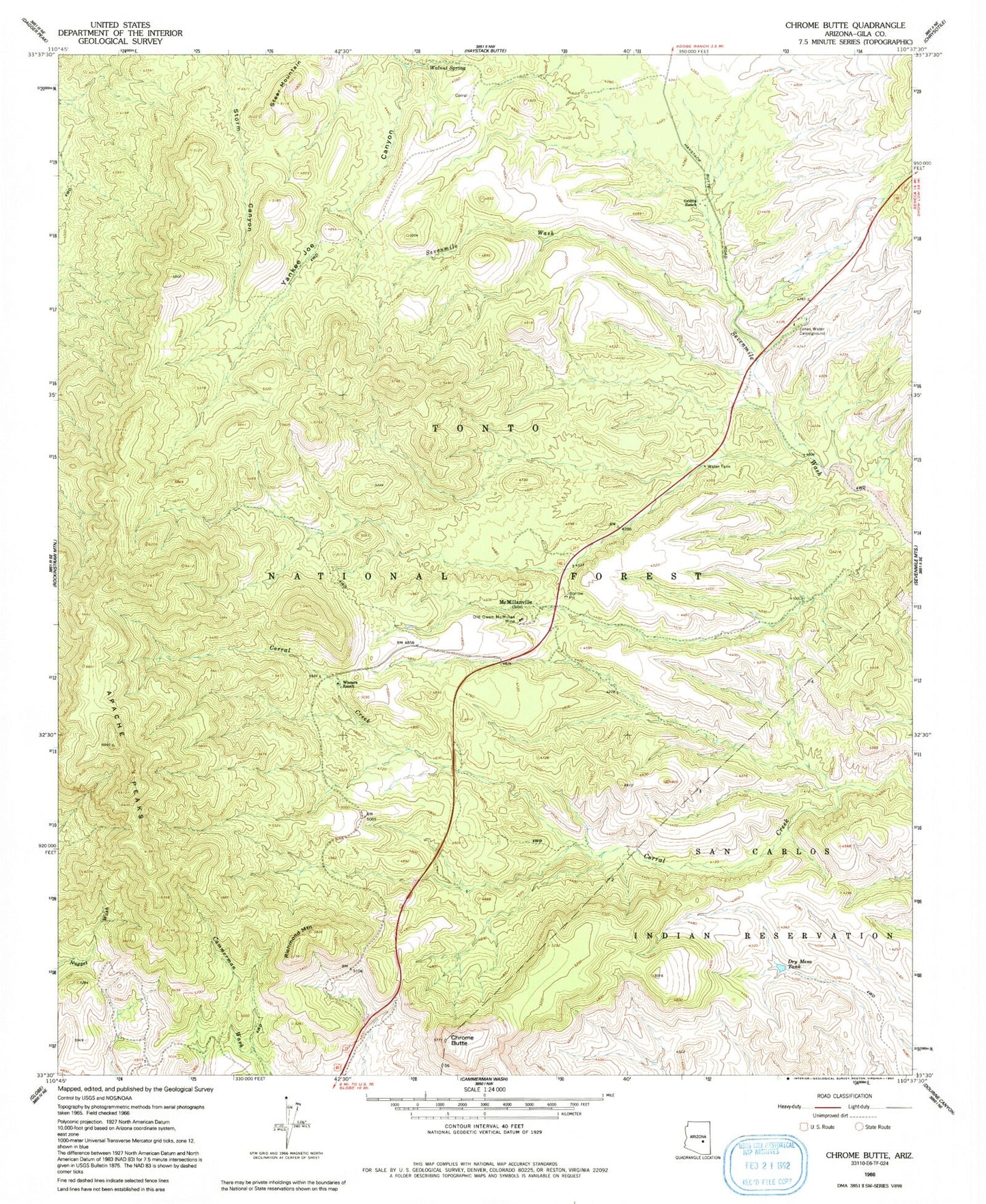 Classic USGS Chrome Butte Arizona 7.5'x7.5' Topo Map Image