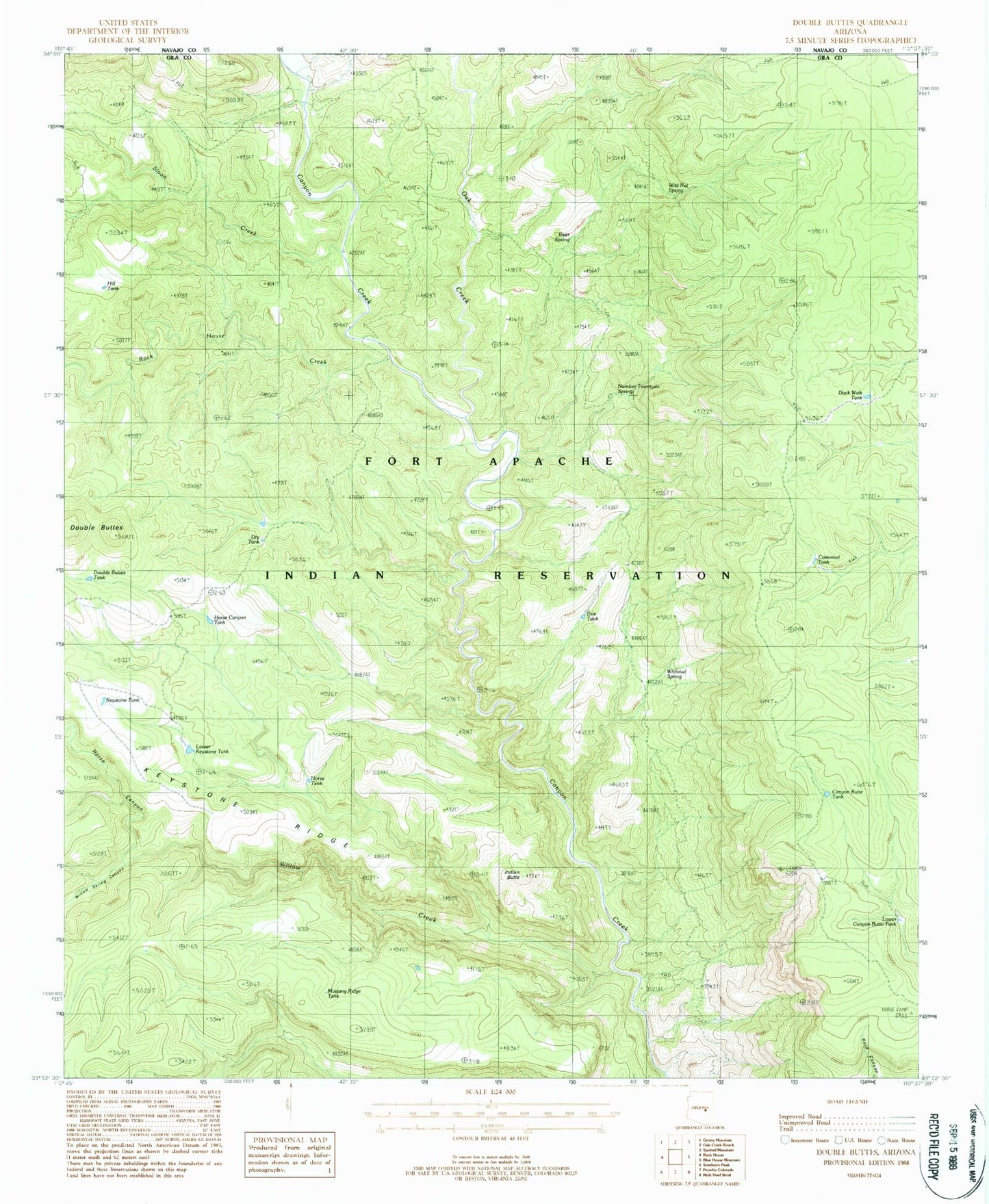 Classic USGS Double Buttes Arizona 7.5'x7.5' Topo Map Image