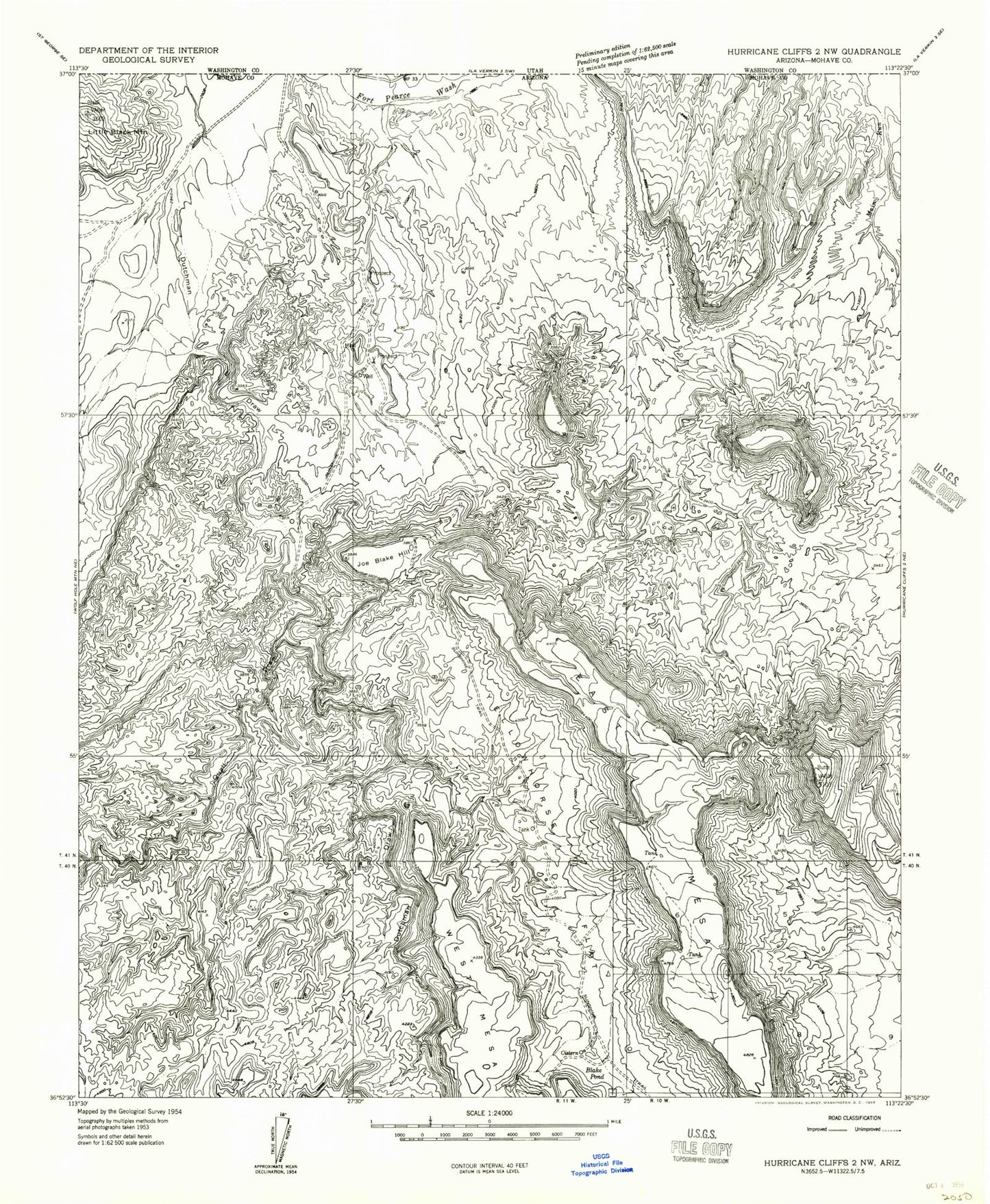 Classic USGS Yellowhorse Flat Arizona 7.5'x7.5' Topo Map Image