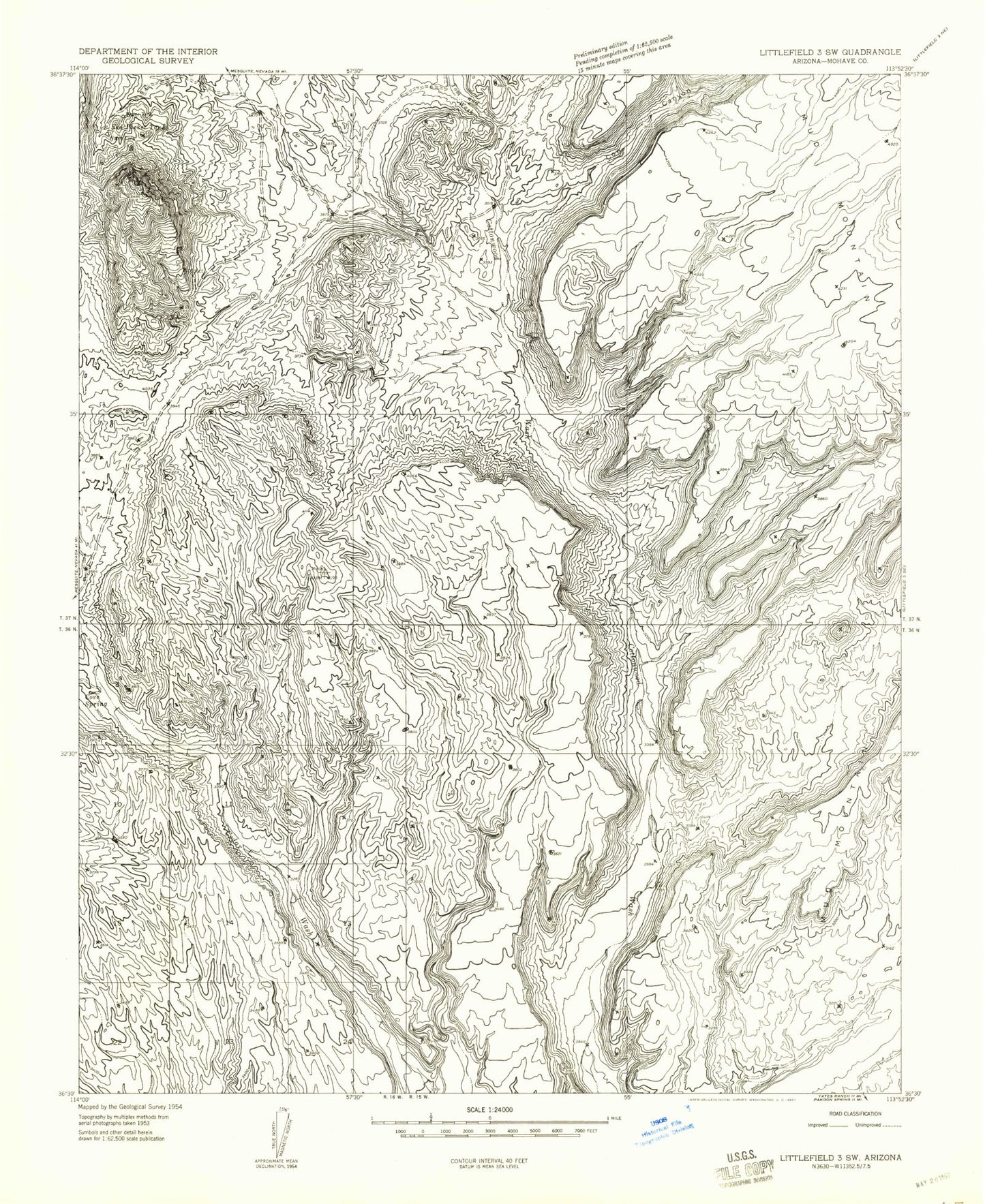 Classic USGS Red Pockets Arizona 7.5'x7.5' Topo Map Image