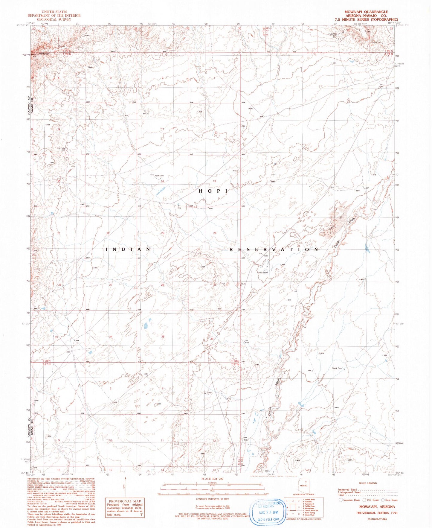 Classic USGS Mowaapi Arizona 7.5'x7.5' Topo Map Image