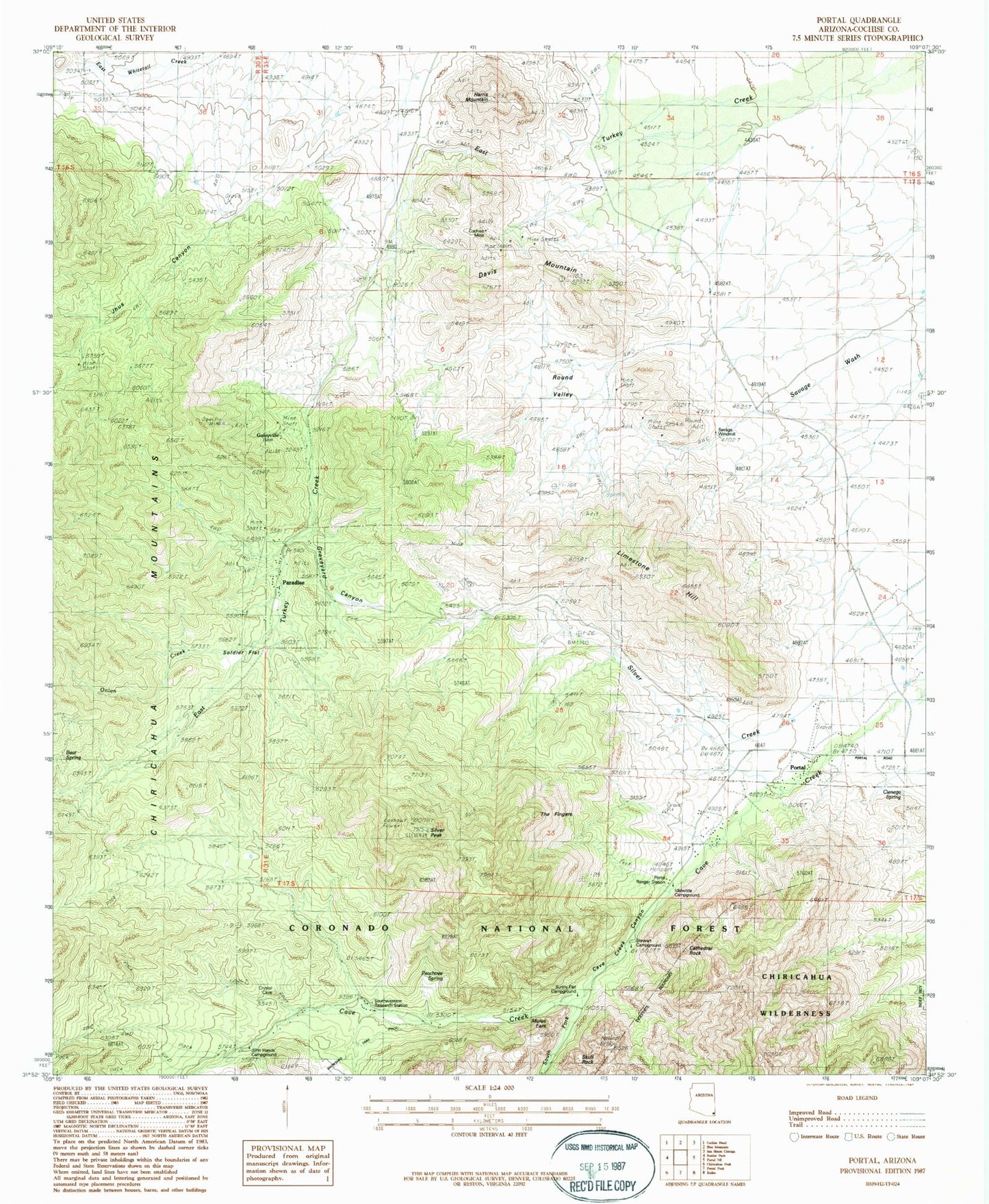 Classic USGS Portal Arizona 7.5'x7.5' Topo Map Image