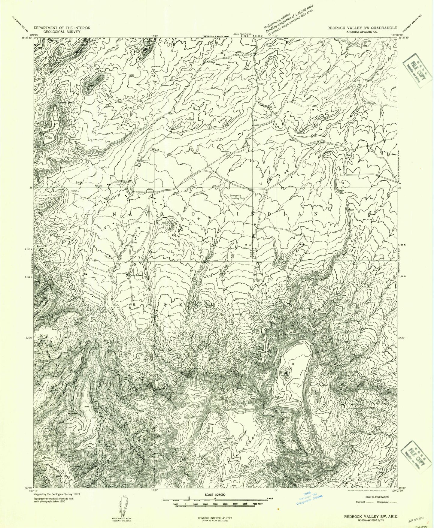 Classic USGS Cove Arizona 7.5'x7.5' Topo Map Image