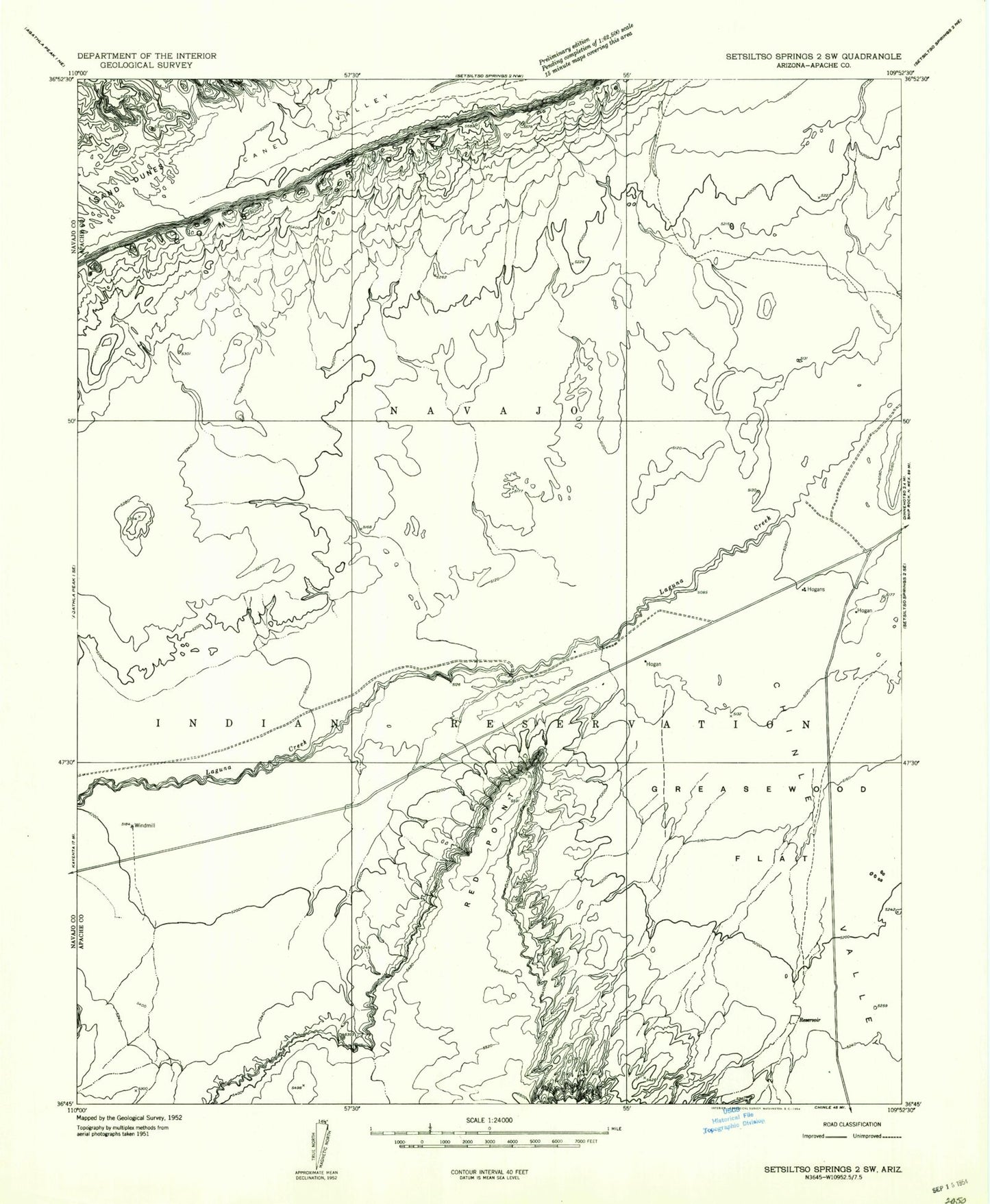 Classic USGS Red Point Arizona 7.5'x7.5' Topo Map Image