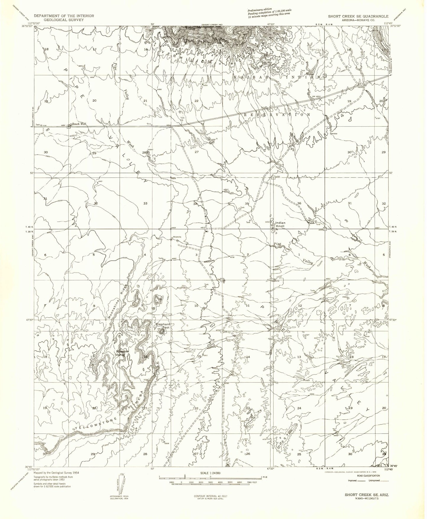 Classic USGS Pipe Valley Arizona 7.5'x7.5' Topo Map Image
