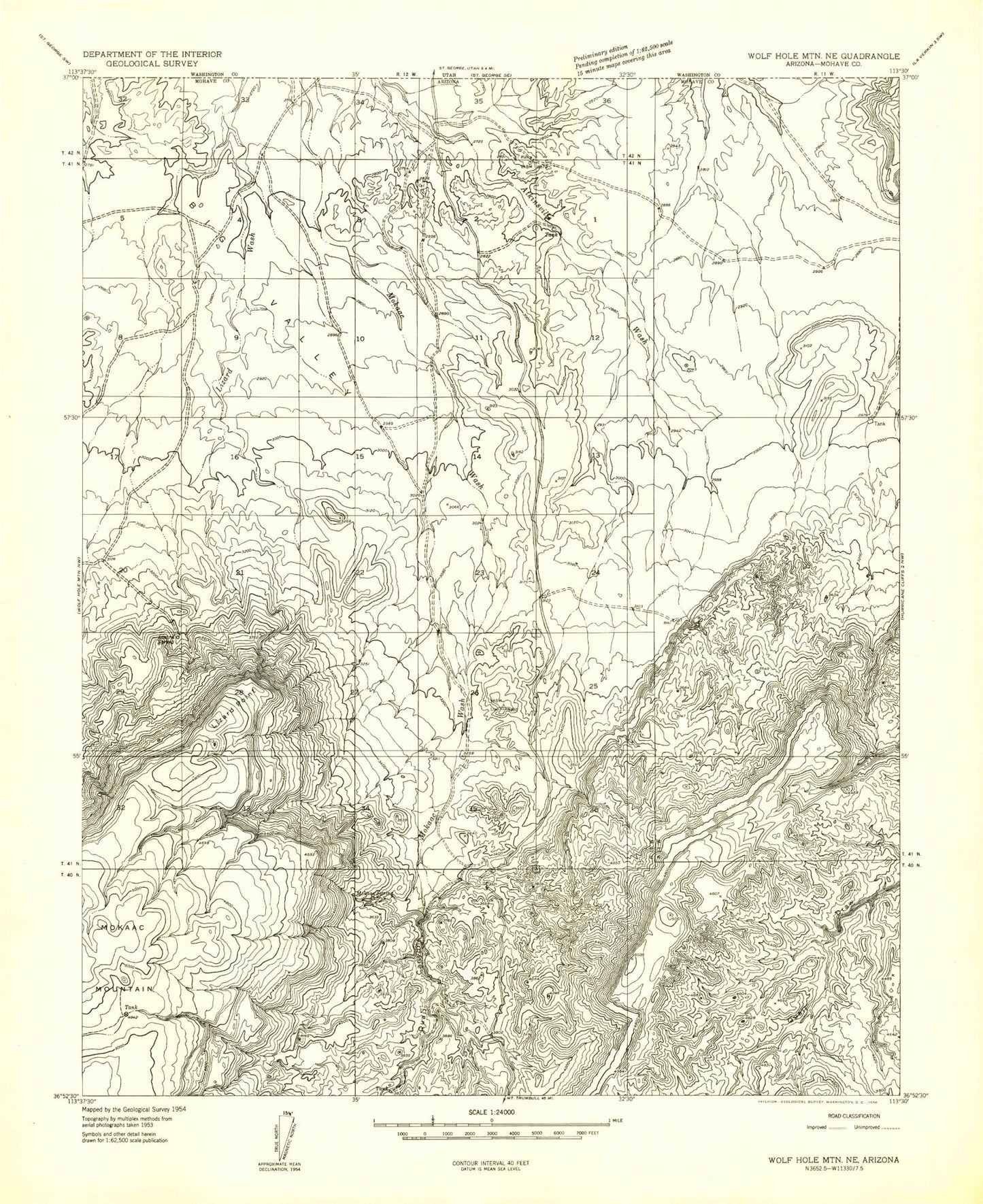 Classic USGS Lizard Point Arizona 7.5'x7.5' Topo Map Image