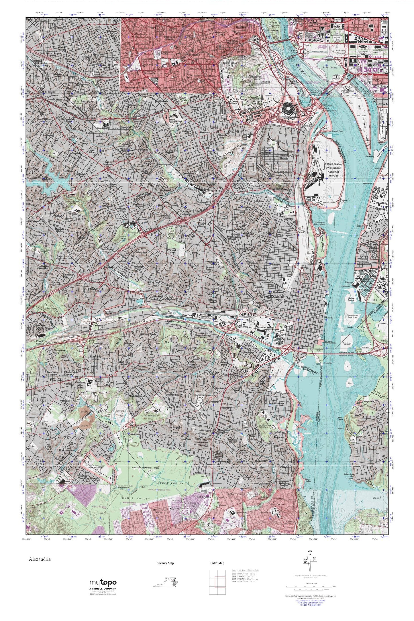 Alexandria MyTopo Explorer Series Map Image