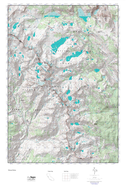 Ansel Adams Wilderness MyTopo Explorer Series Map Image