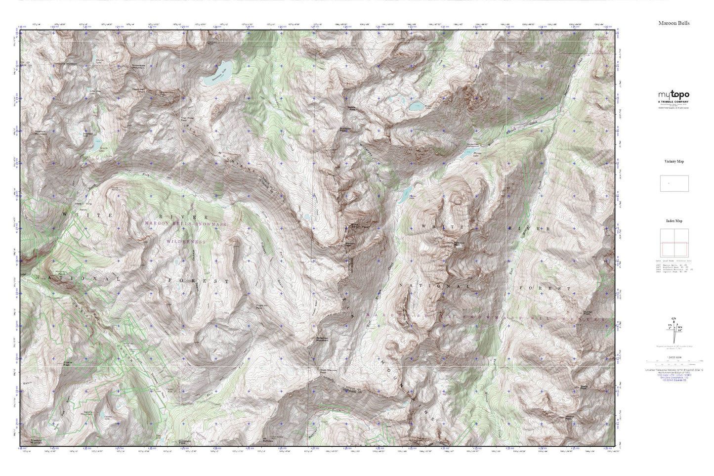 Aspen_CO_Four Pass Loop MyTopo Explorer Series Map Image