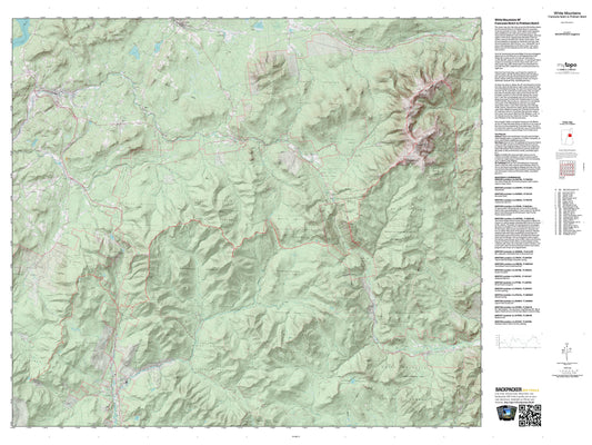 Franconia Notch to Pinkham Notch Map (White Mountains NF, New Hampshire) Image