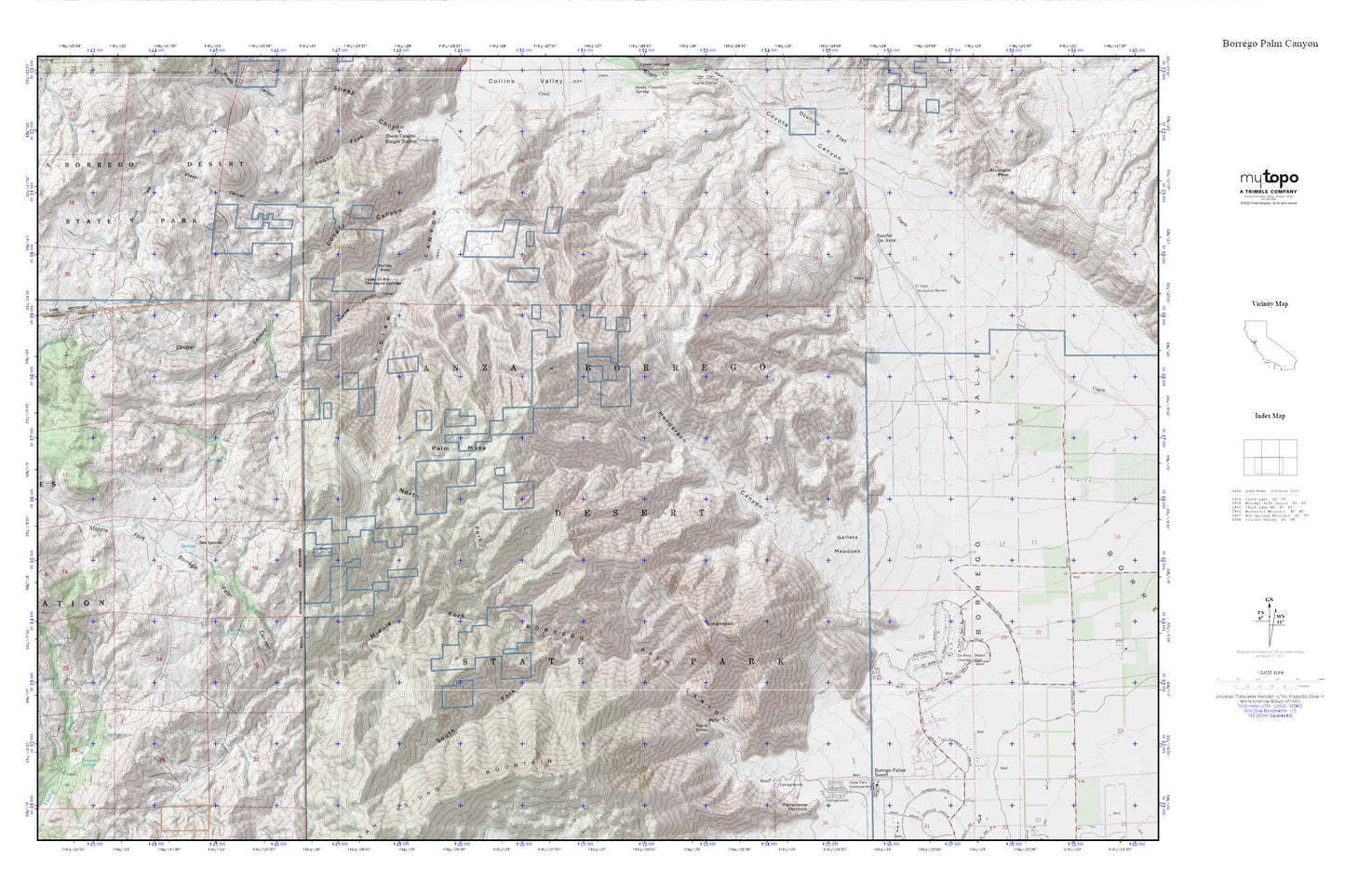 Borrego Palm Canyon MyTopo Explorer Series Map Image