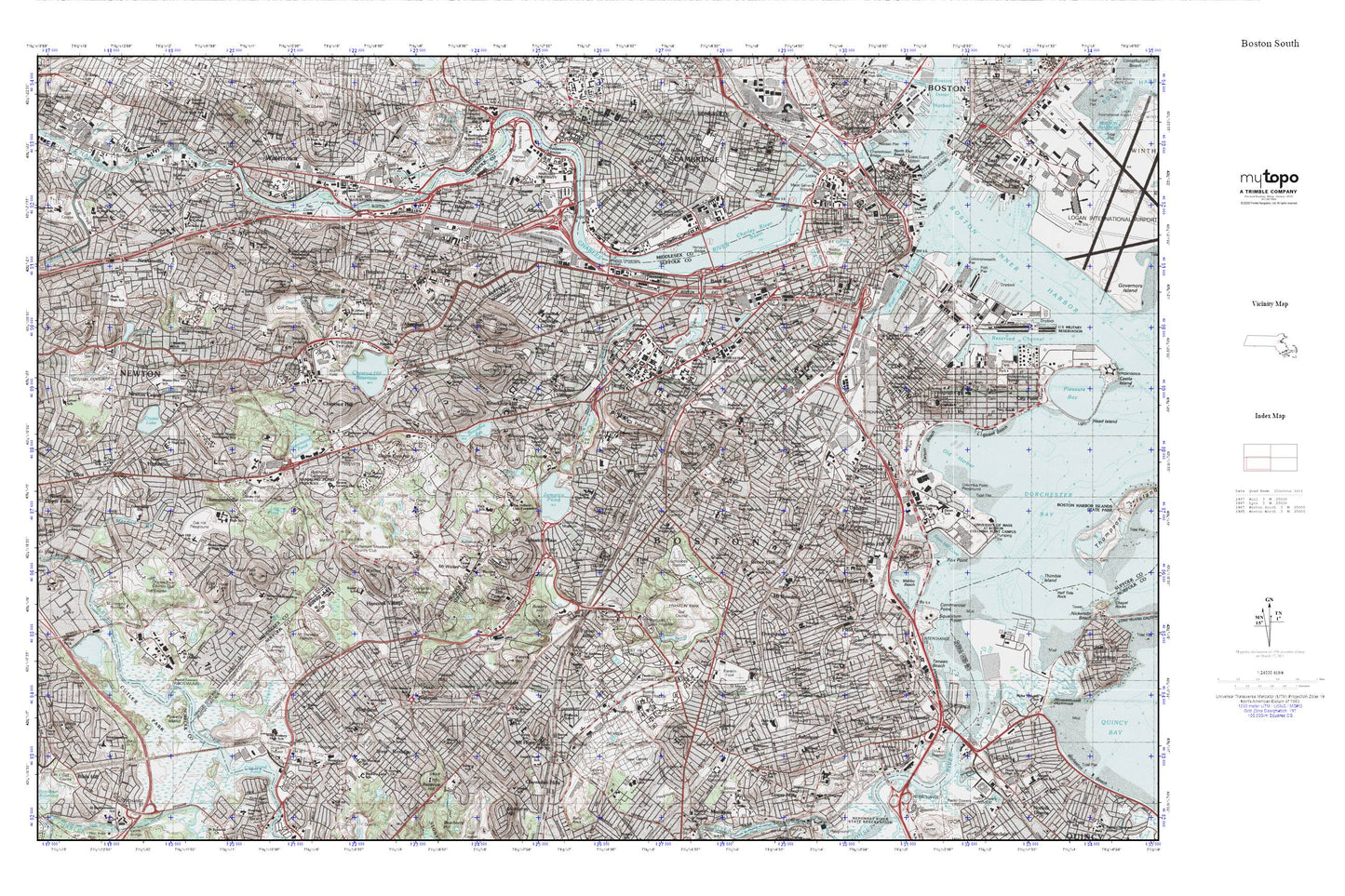 Boston South MyTopo Explorer Series Map Image