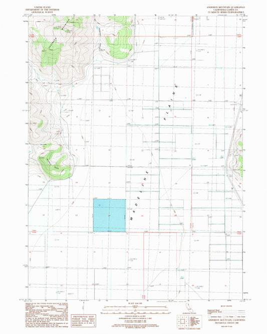 Classic USGS Anderson Mountain California 7.5'x7.5' Topo Map Image