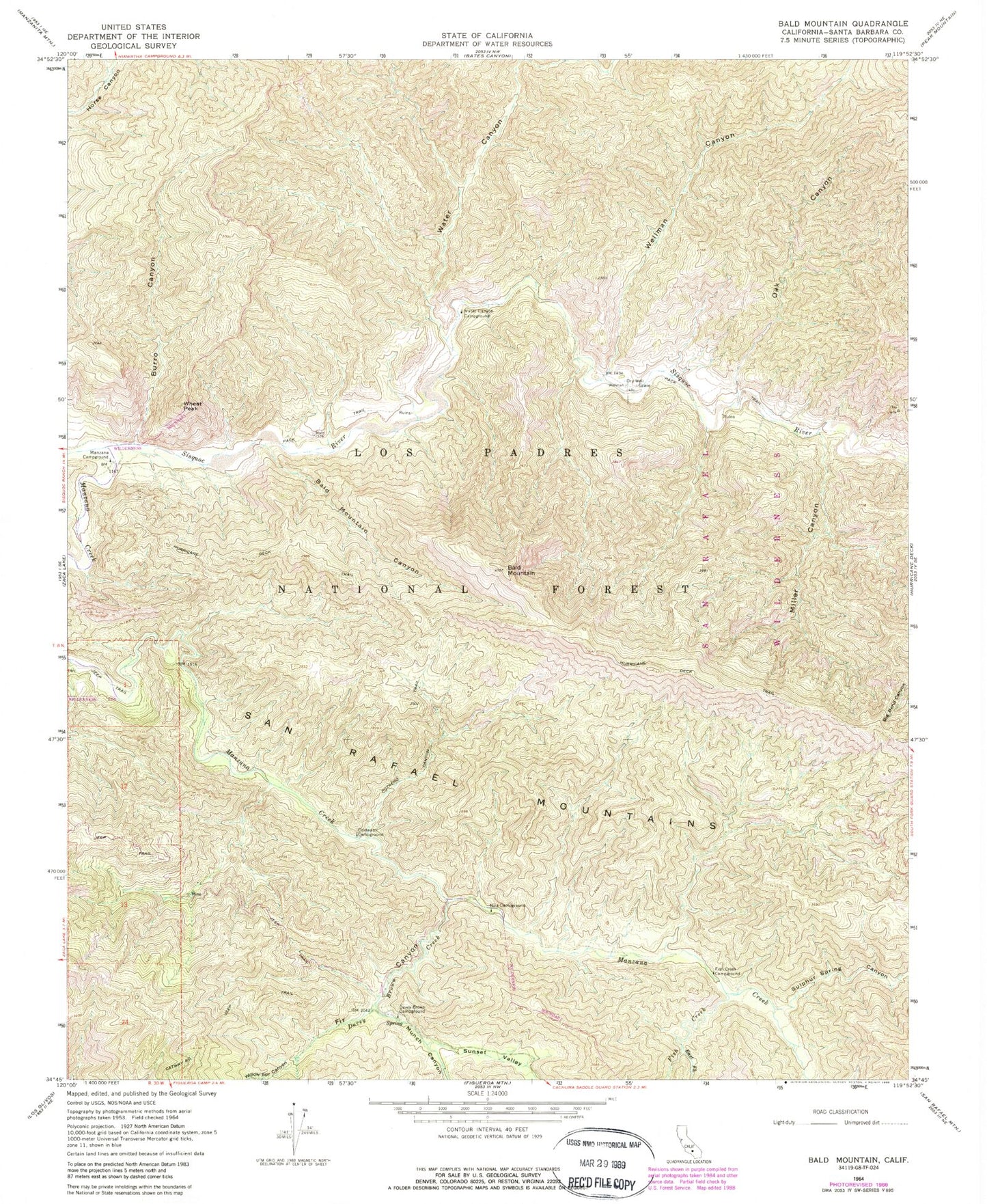 Classic USGS Bald Mountain California 7.5'x7.5' Topo Map Image