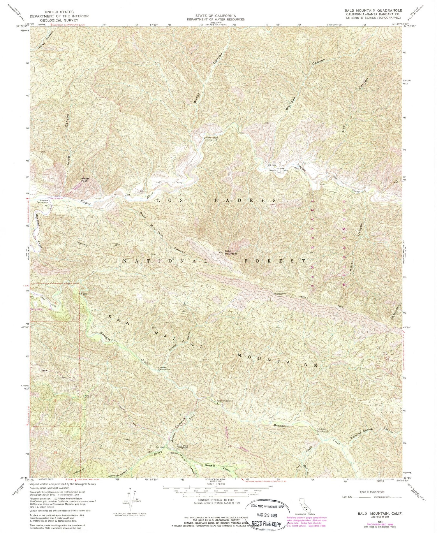 Classic USGS Bald Mountain California 7.5'x7.5' Topo Map Image