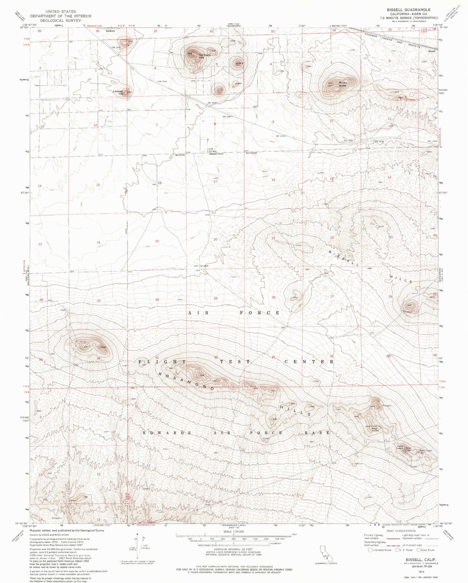 Classic USGS Bissell California 7.5'x7.5' Topo Map Image
