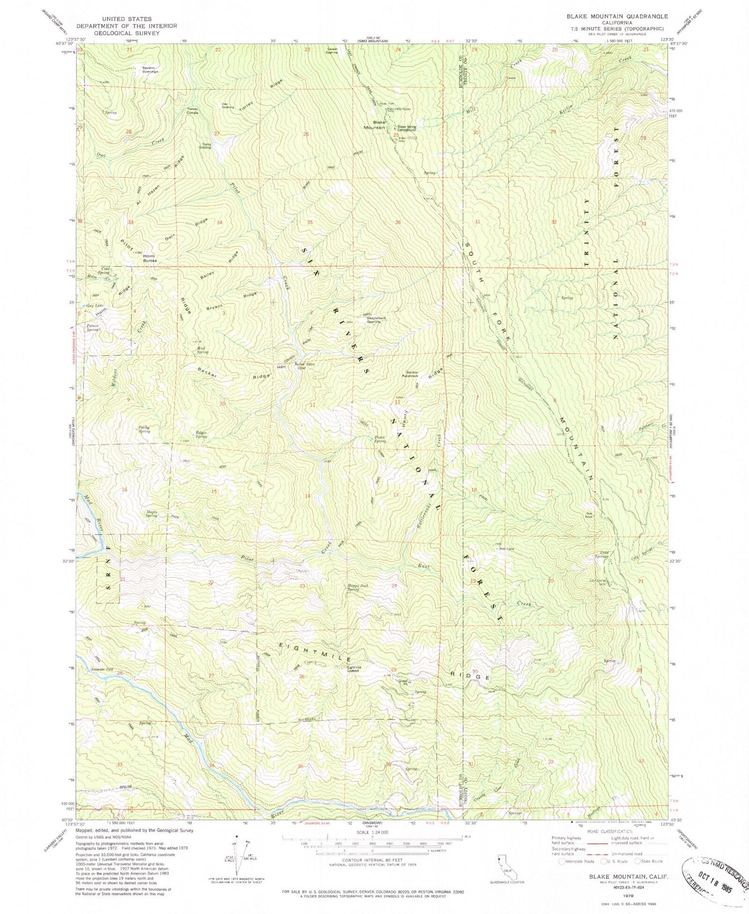 Classic USGS Blake Mountain California 7.5'x7.5' Topo Map Image
