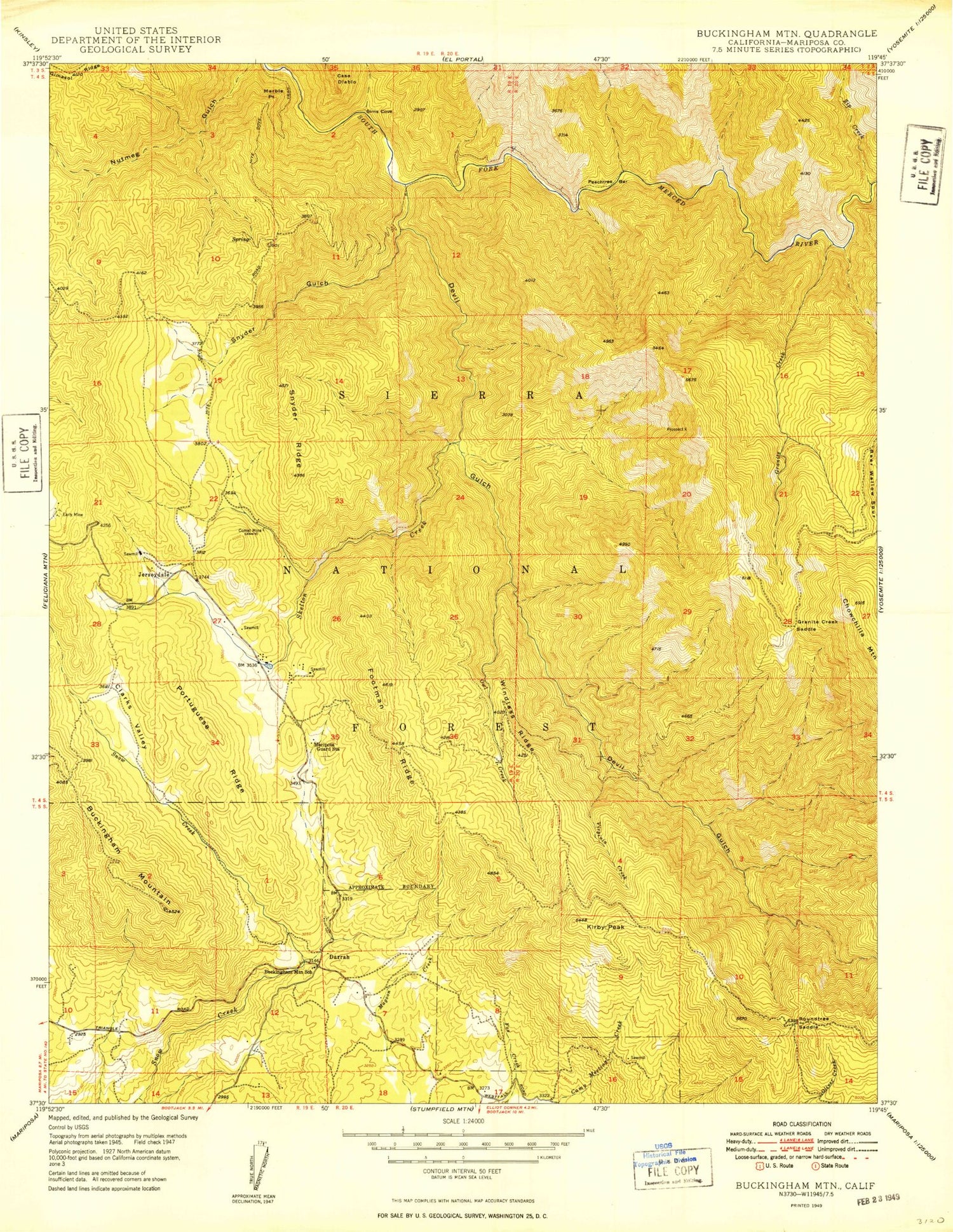 Classic USGS Buckingham Mountain California 7.5'x7.5' Topo Map Image