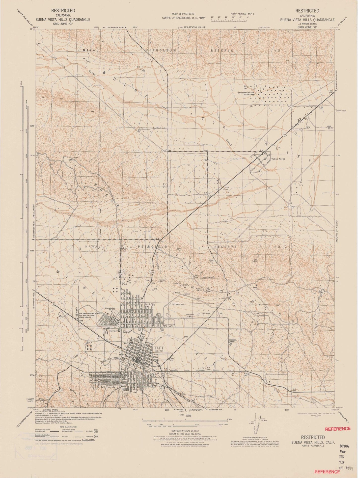 Classic USGS Buckeye Ridge California 7.5'x7.5' Topo Map Image