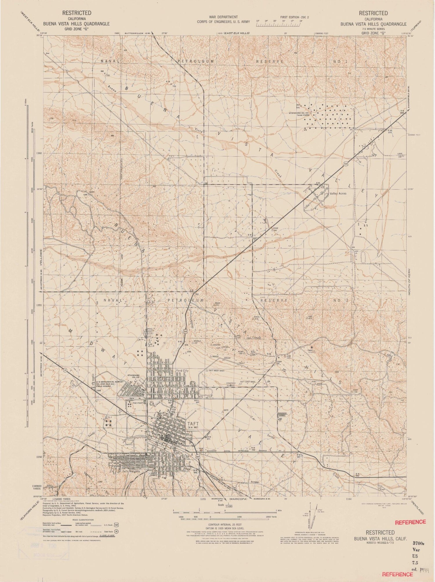 Classic USGS Buckeye Ridge California 7.5'x7.5' Topo Map Image