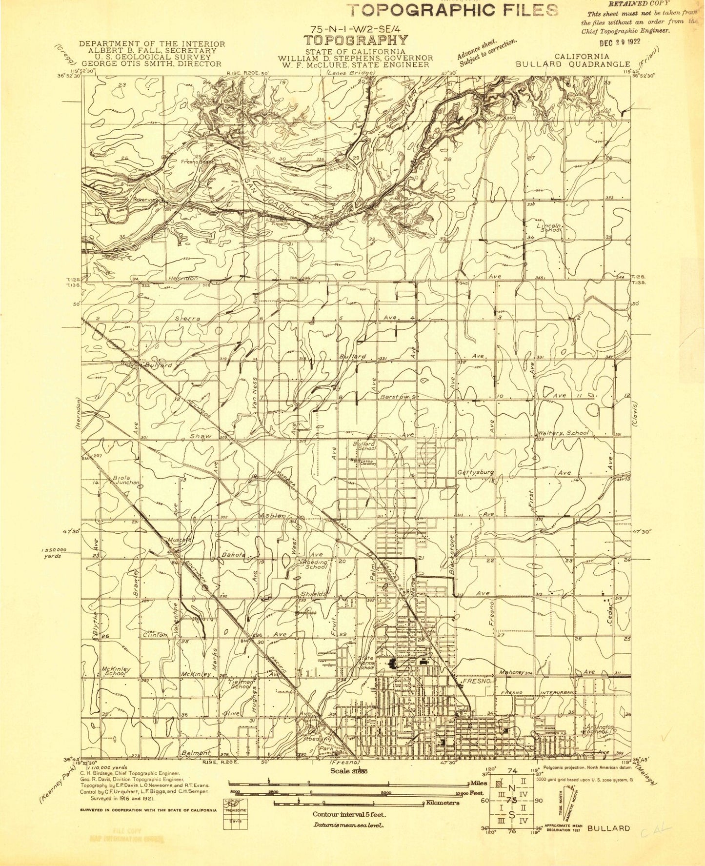 Classic USGS Fresno North California 7.5'x7.5' Topo Map Image