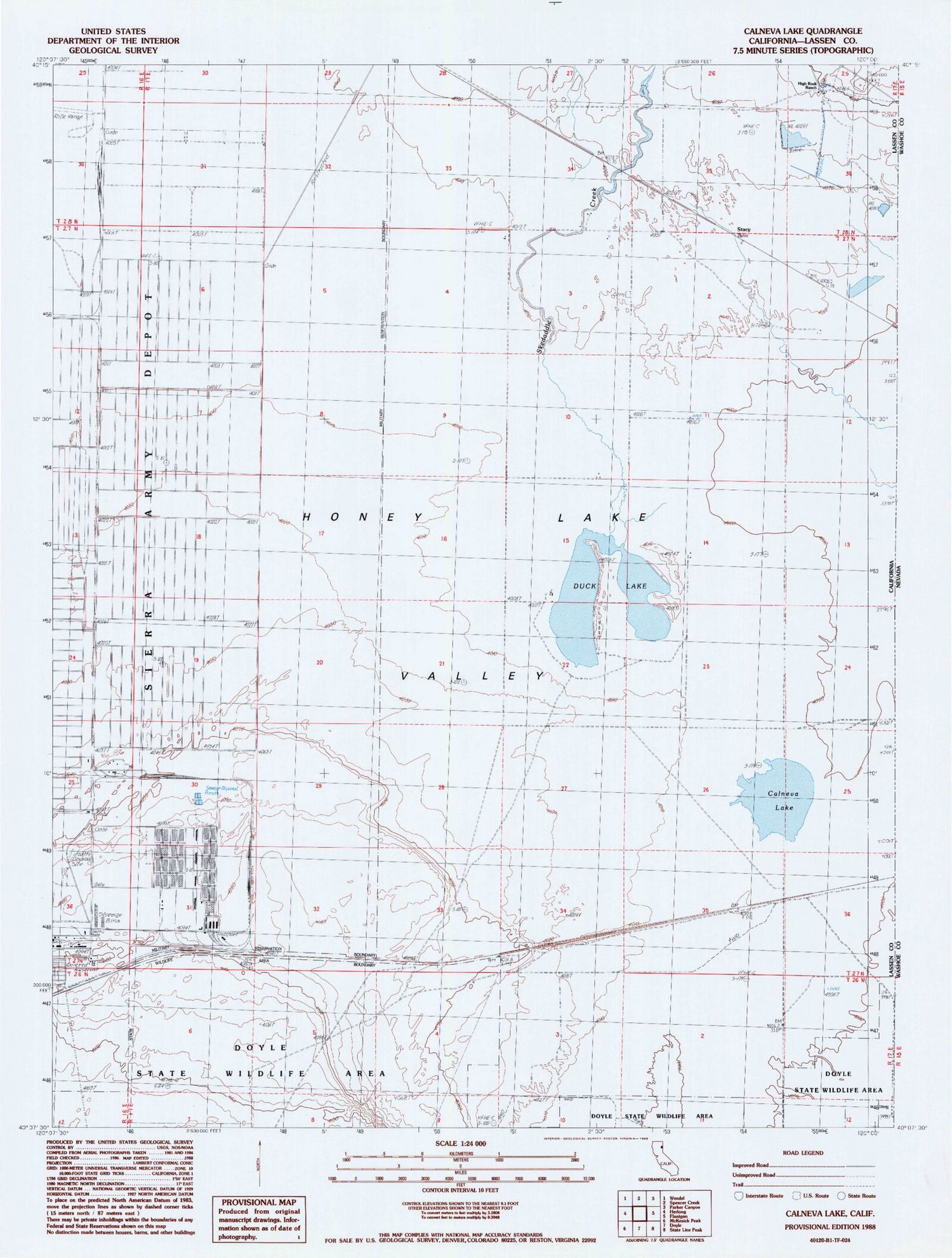 Classic USGS Calneva Lake California 7.5'x7.5' Topo Map Image
