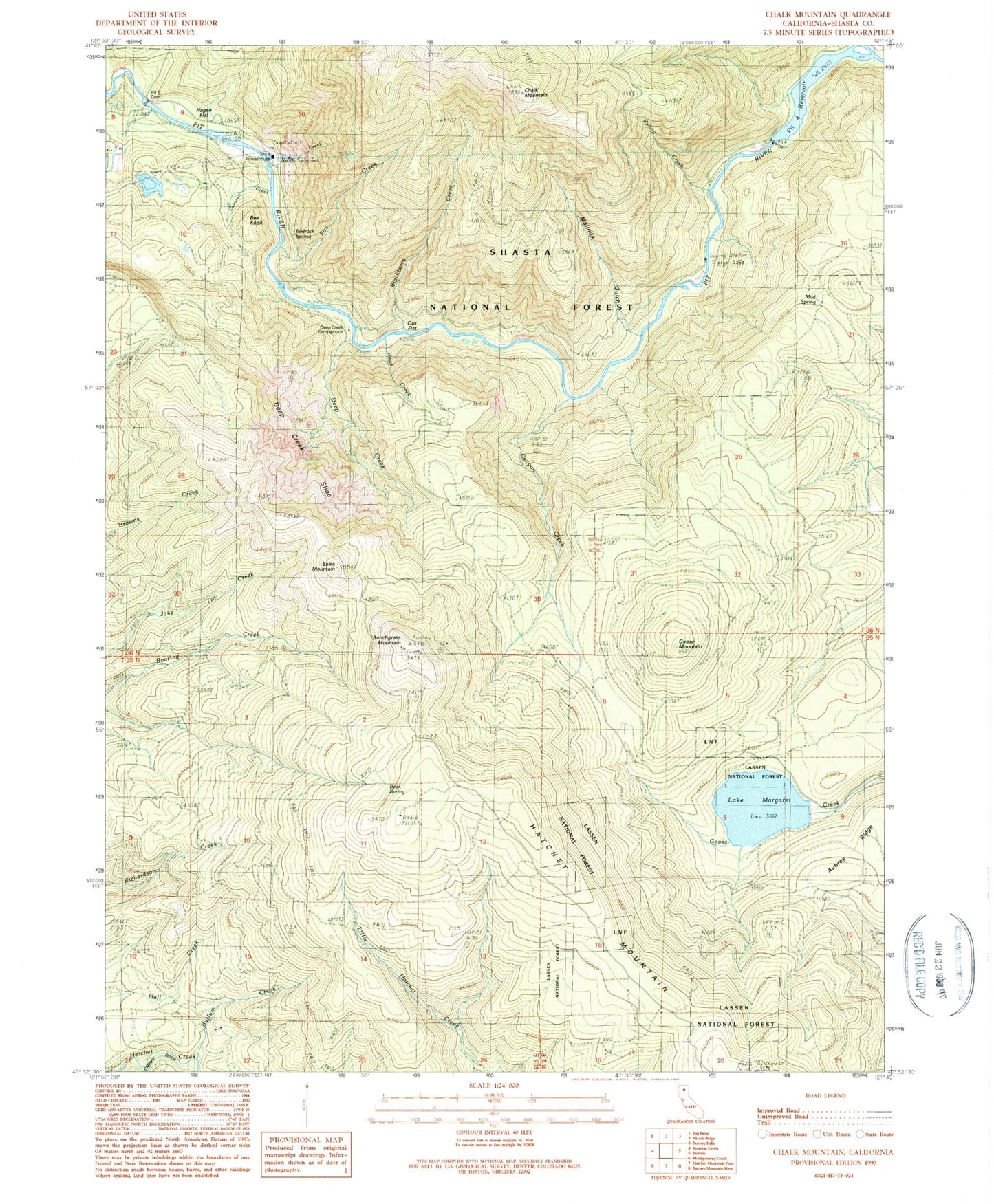Classic USGS Chalk Mountain California 7.5'x7.5' Topo Map Image