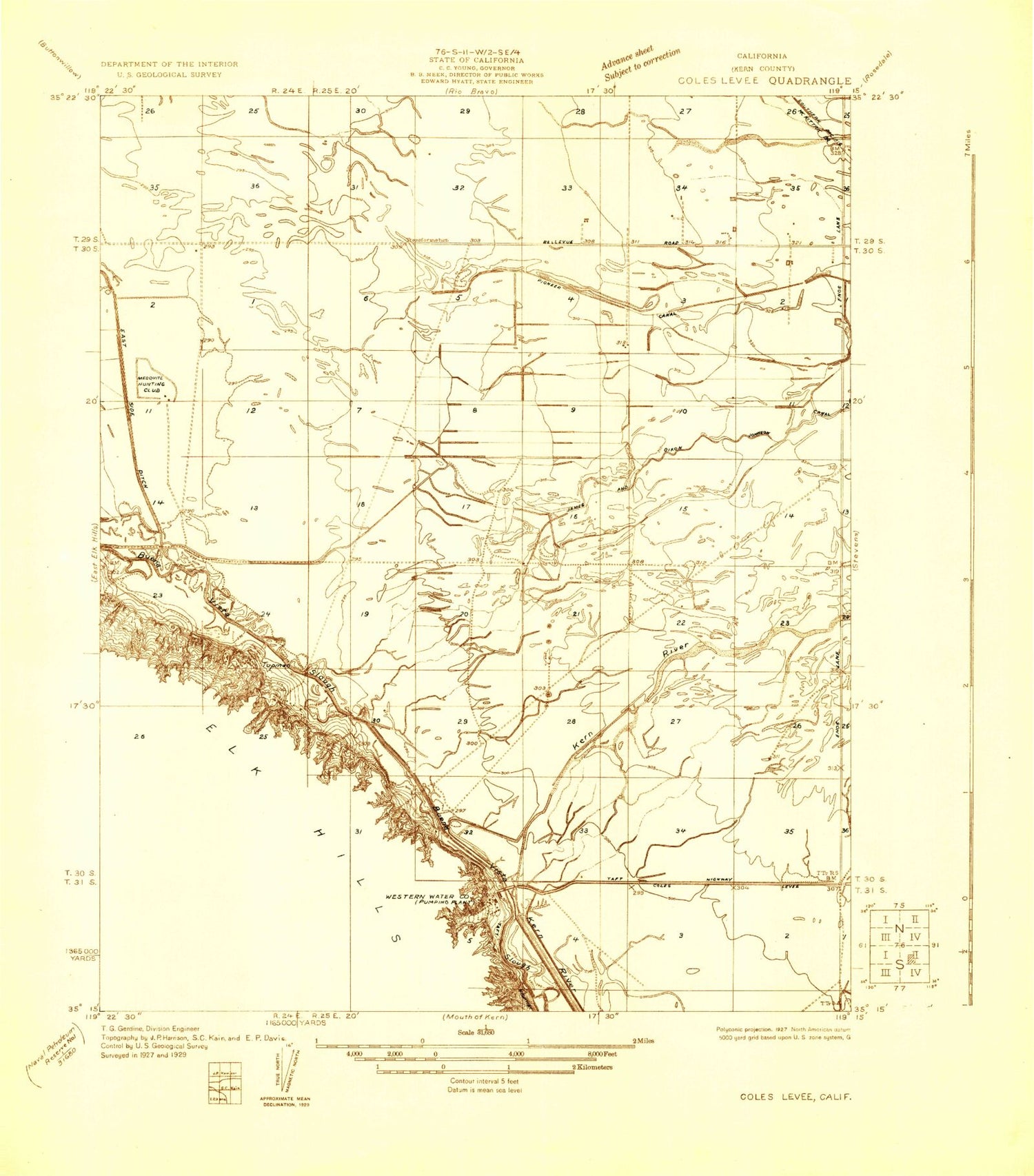 Classic USGS Tupman California 7.5'x7.5' Topo Map Image