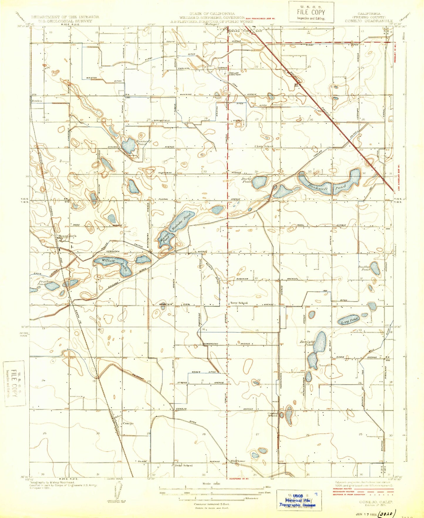 Classic USGS Conejo California 7.5'x7.5' Topo Map Image